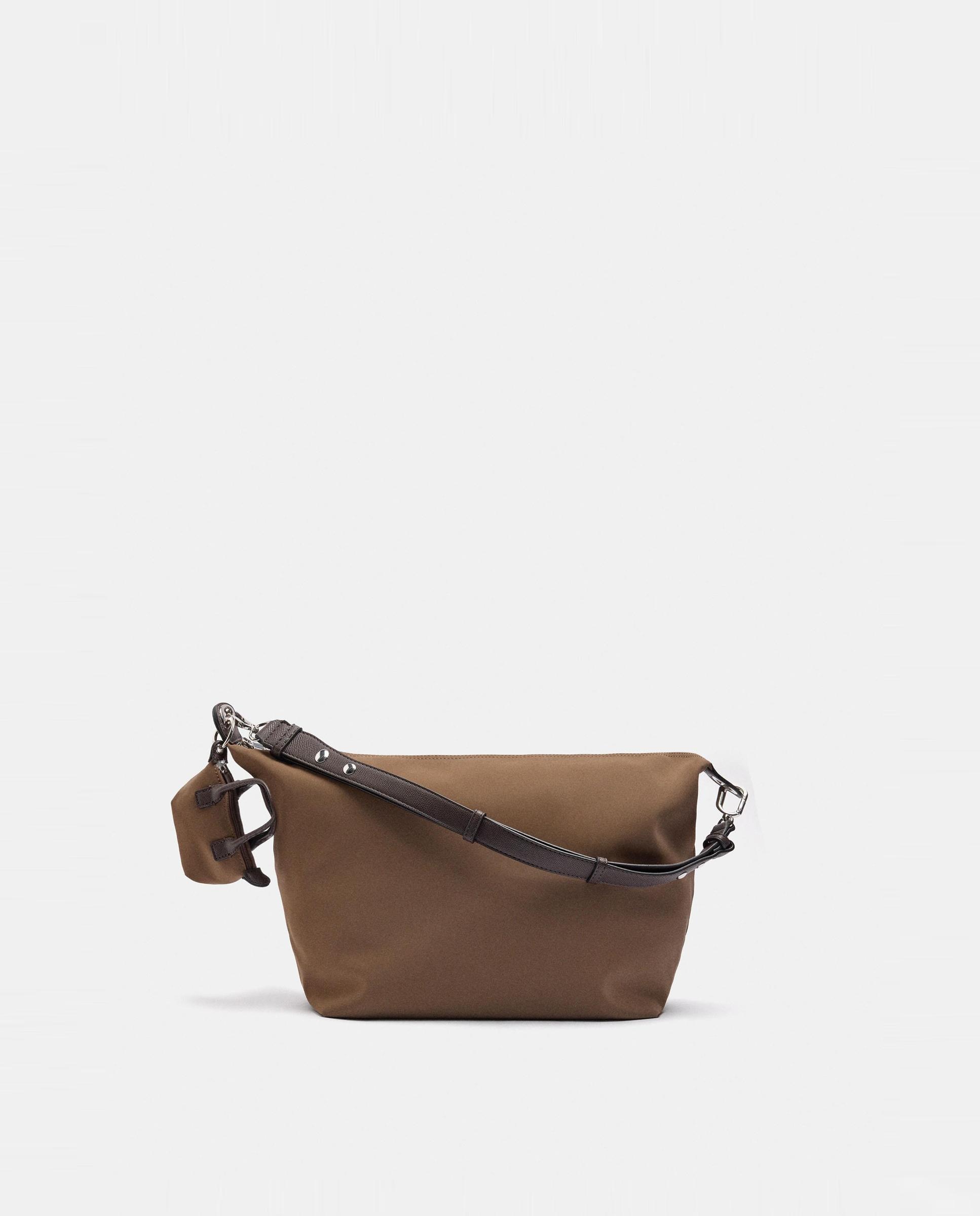 Bolso de hombro con cierre de cremallera en liso - Parfois - Marrón claro Marrón claro-1