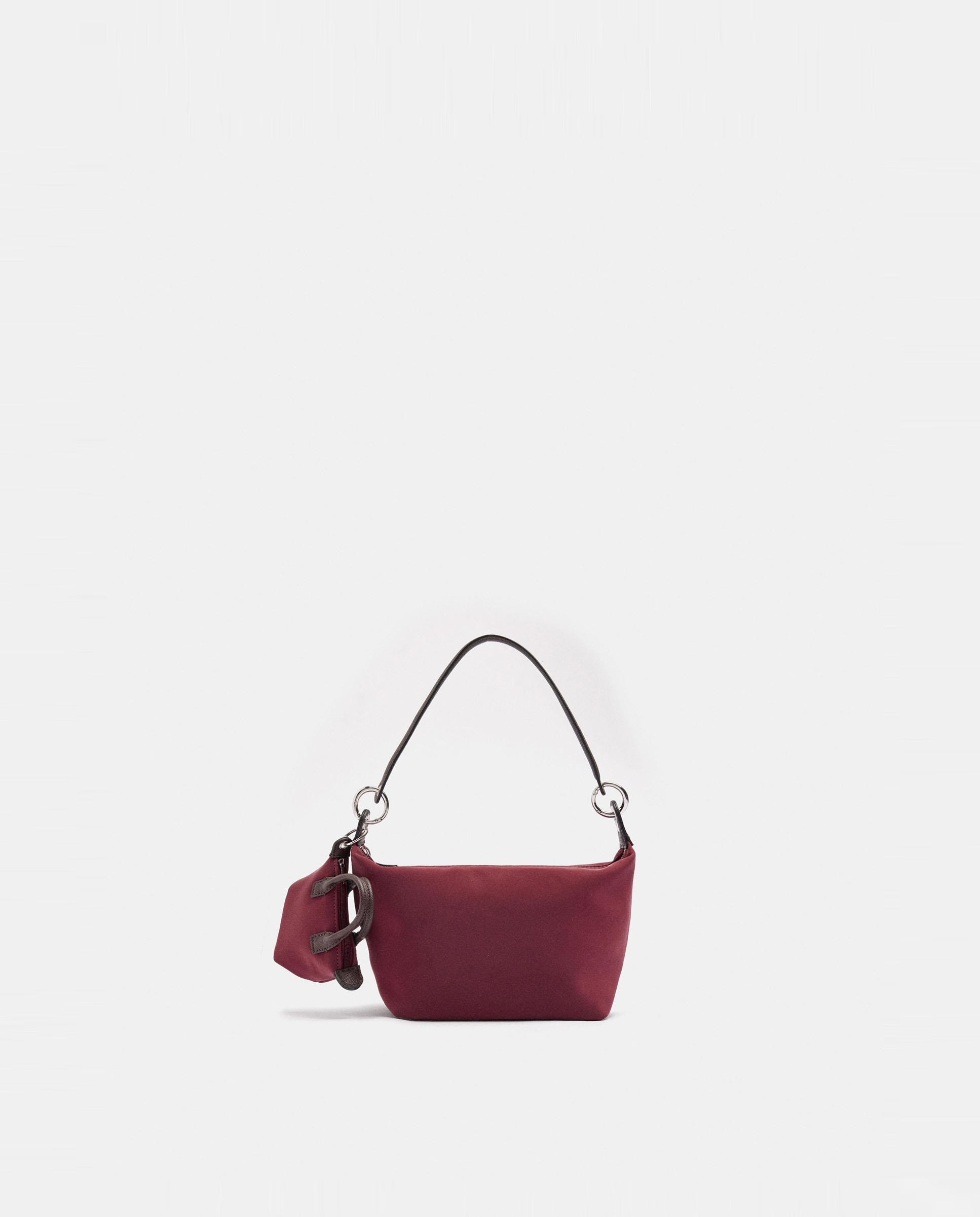 Bolso de hombro con llavero extraíble y cierre de cremallera en liso - Parfois - Burdeos Burdeos-1