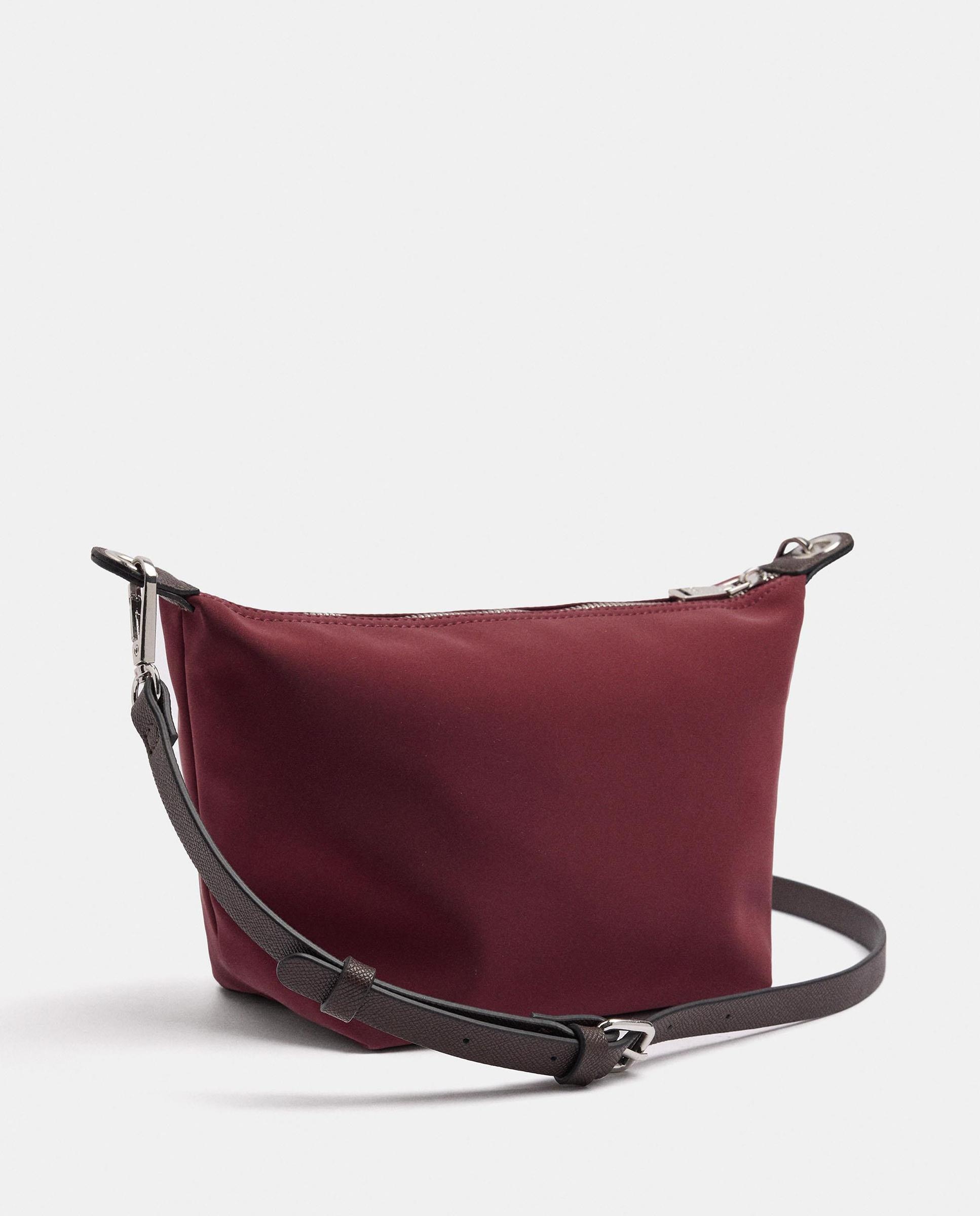 Bolso de hombro con llavero extraíble y cierre de cremallera en liso - Parfois - Burdeos Burdeos-2