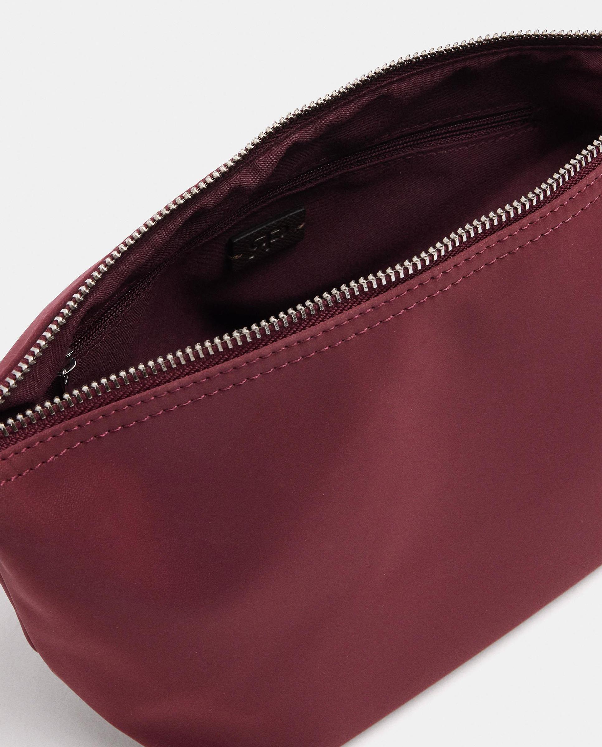 Bolso de hombro con llavero extraíble y cierre de cremallera en liso - Parfois - Burdeos Burdeos-4
