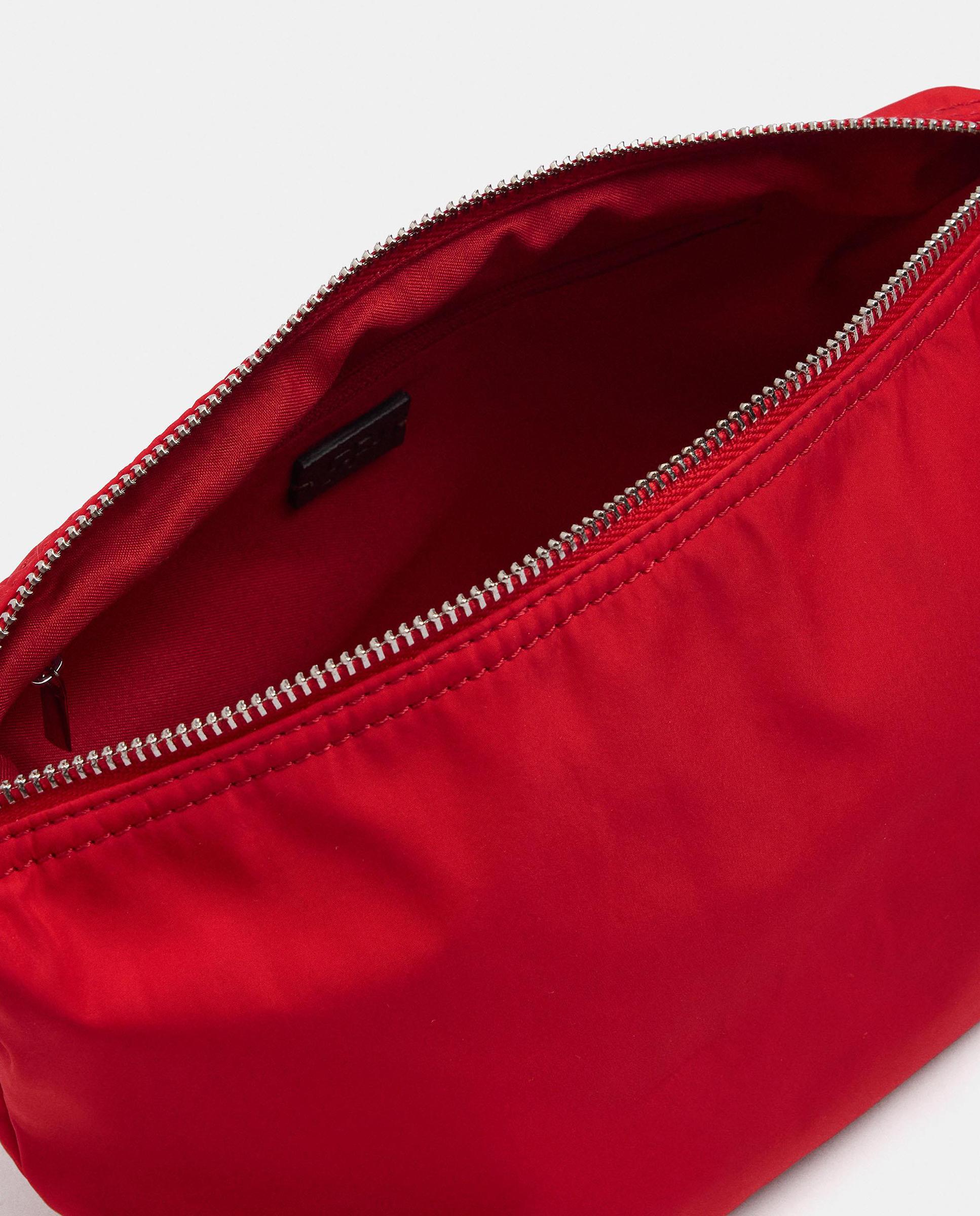 Bolso de hombro con llavero extraíble y cierre de cremallera en liso - Parfois - Rojo Rojo-4