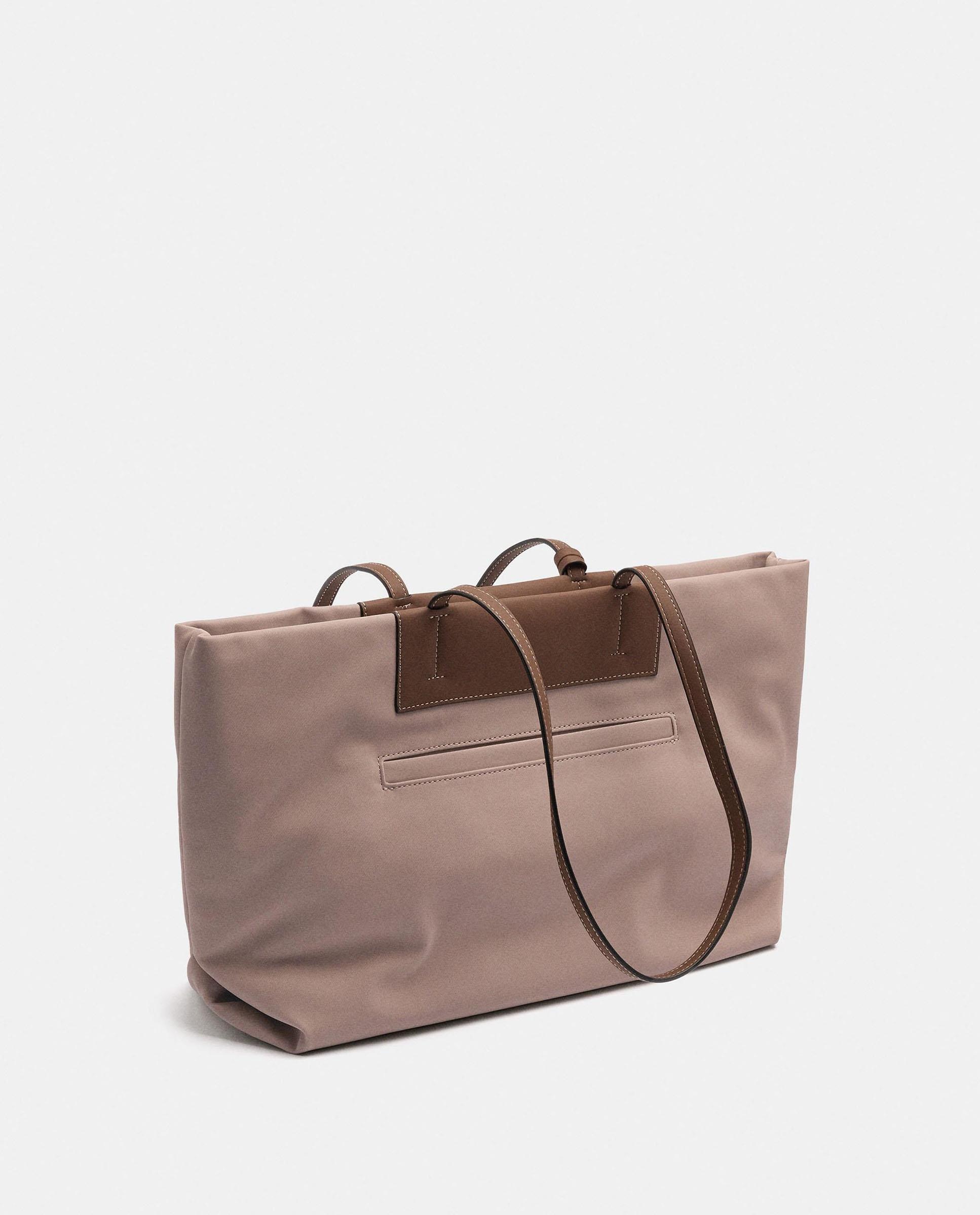 Shopper grande con cierre de cremallera en liso - Parfois - Rosa Rosa-5