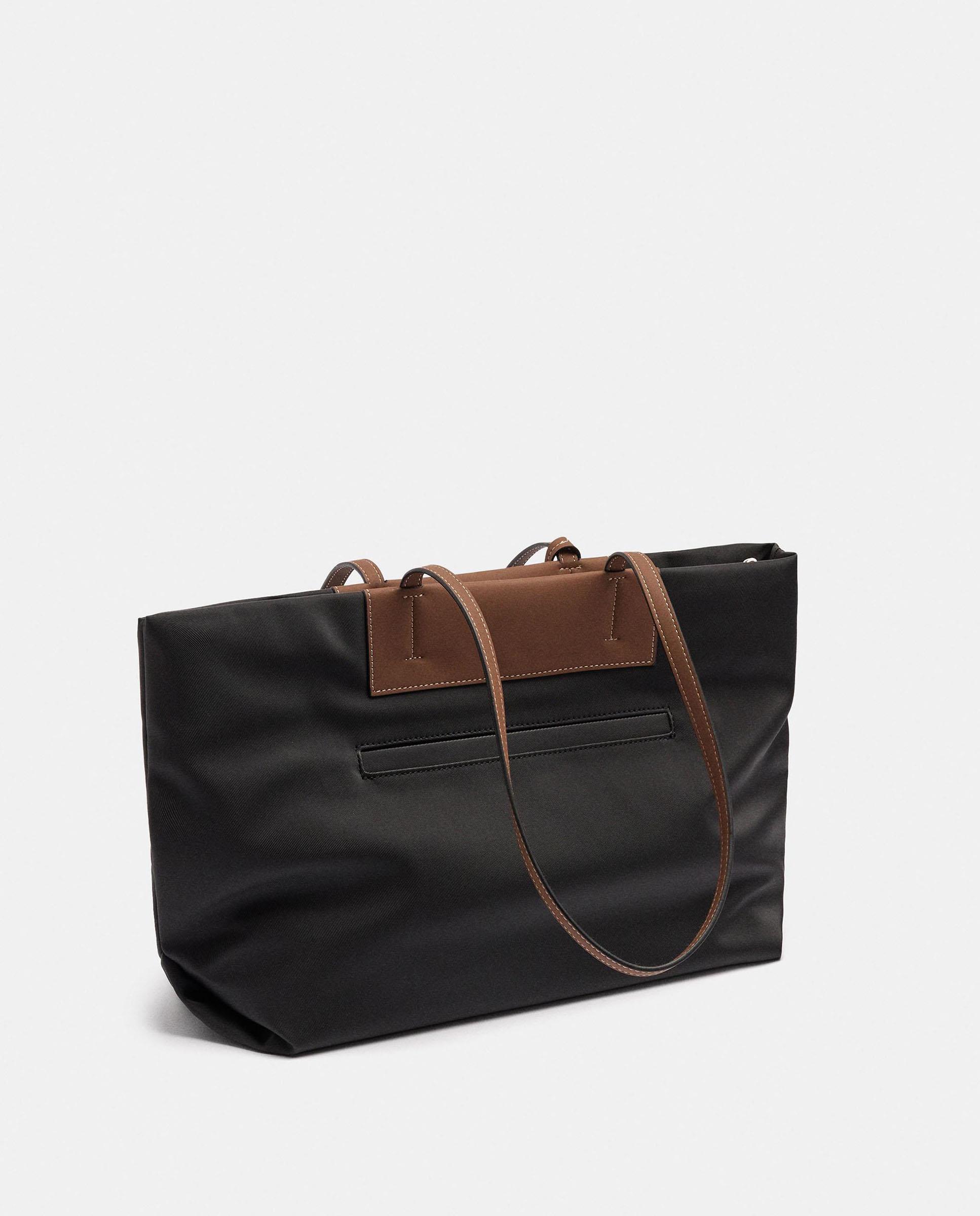 Shopper grande con cierre de cremallera en liso - Parfois - Negro Negro-5