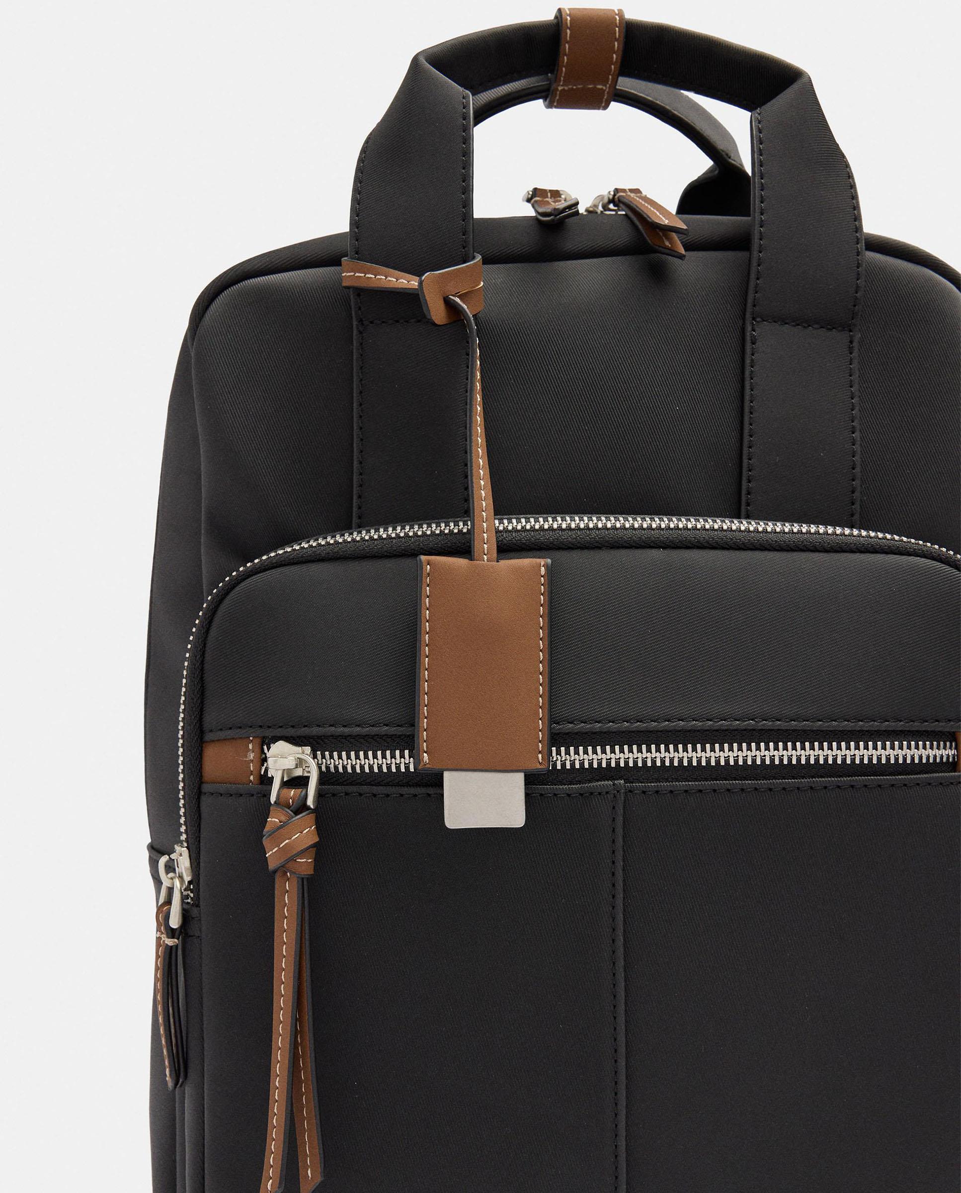 Mochila de mujer con varios compartimentos y cierre de cremallera en liso - Parfois - Negro Negro-3
