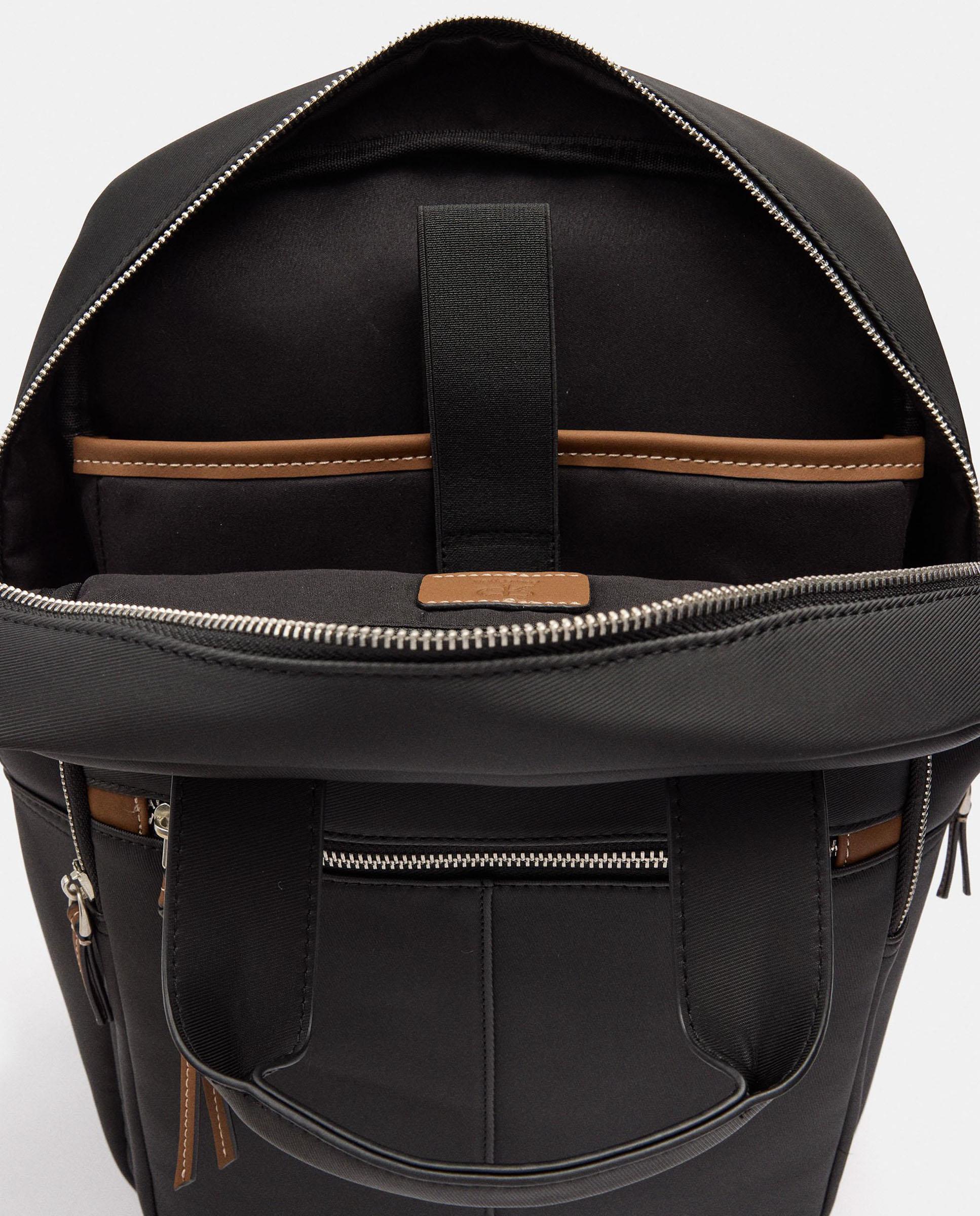 Mochila de mujer con varios compartimentos y cierre de cremallera en liso - Parfois - Negro Negro-6