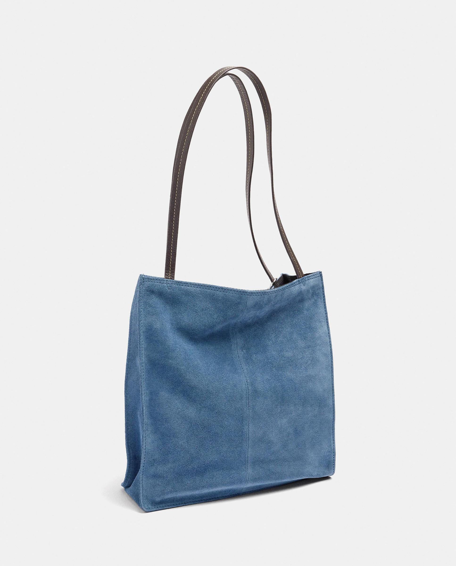 Shopper grande con cierre de imán en liso - Parfois - Azul Azul-2