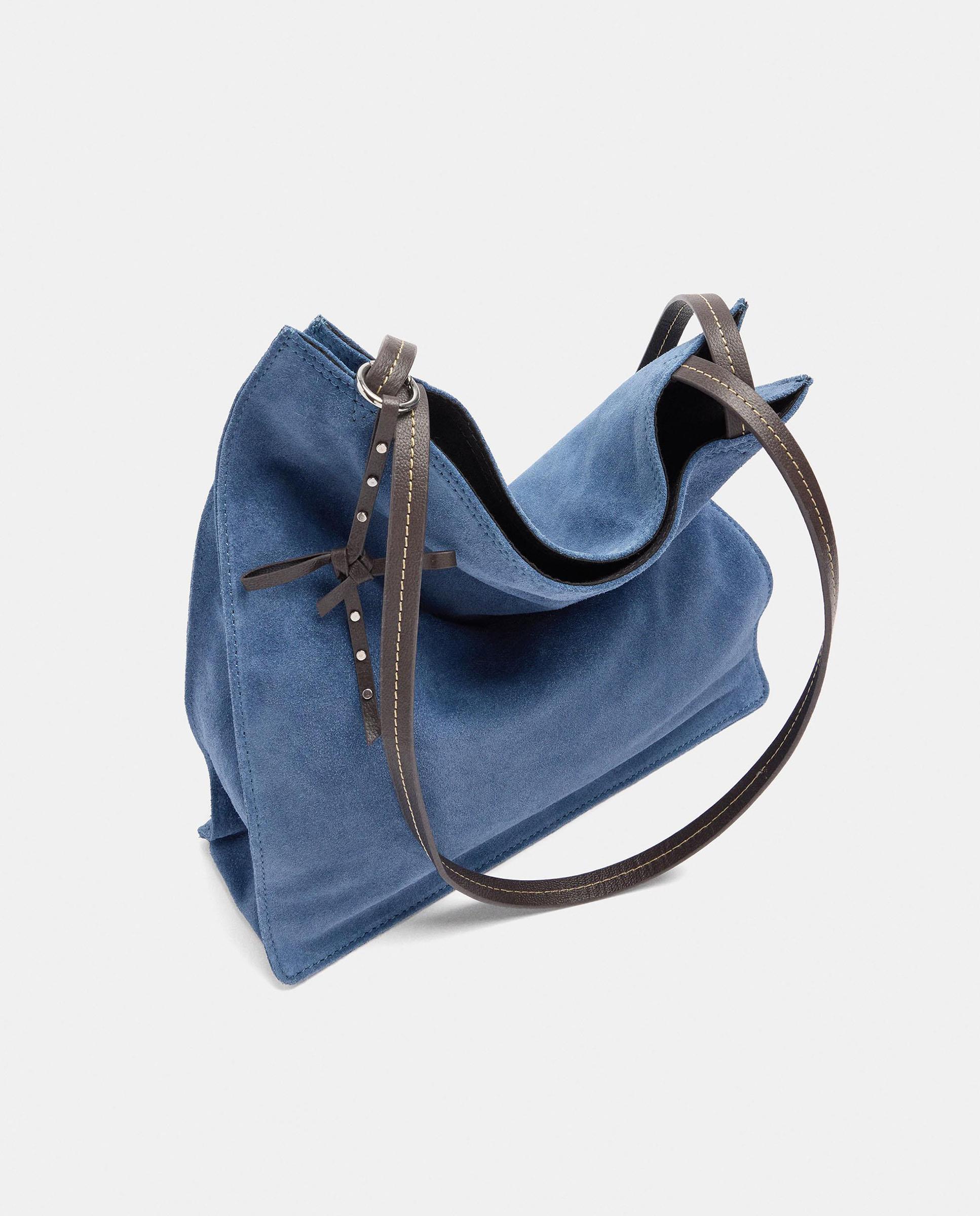Shopper grande con cierre de imán en liso - Parfois - Azul Azul-5
