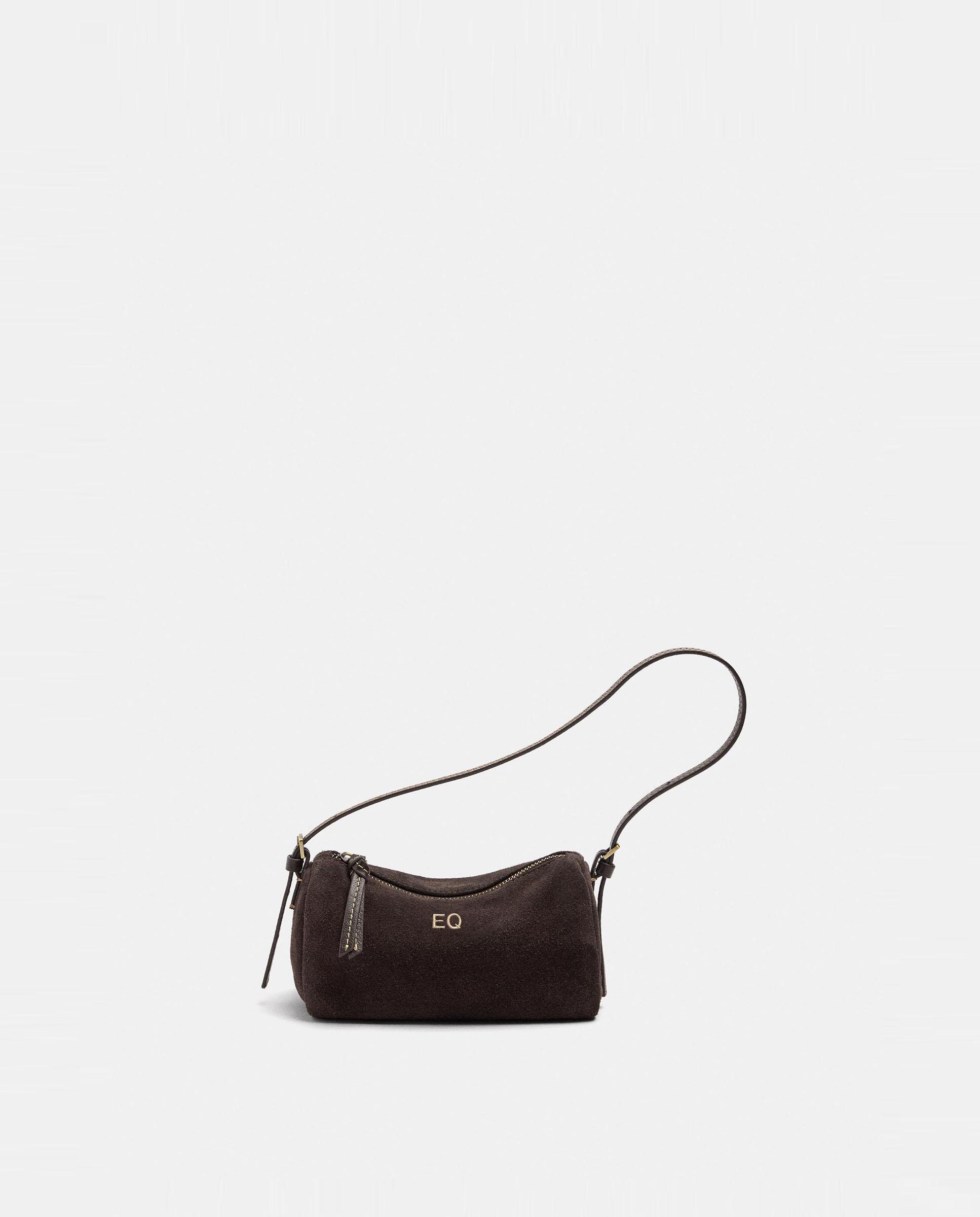 Bandolera de mujer 100% piel con cierre de cremallera en liso - Parfois - Marrón Marrón-1