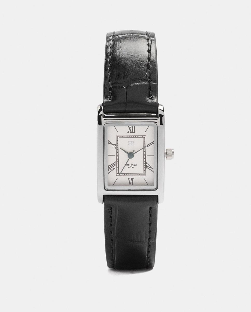 Reloj de mujer con correa de piel cuadrado - Parfois - Negro Negro-1