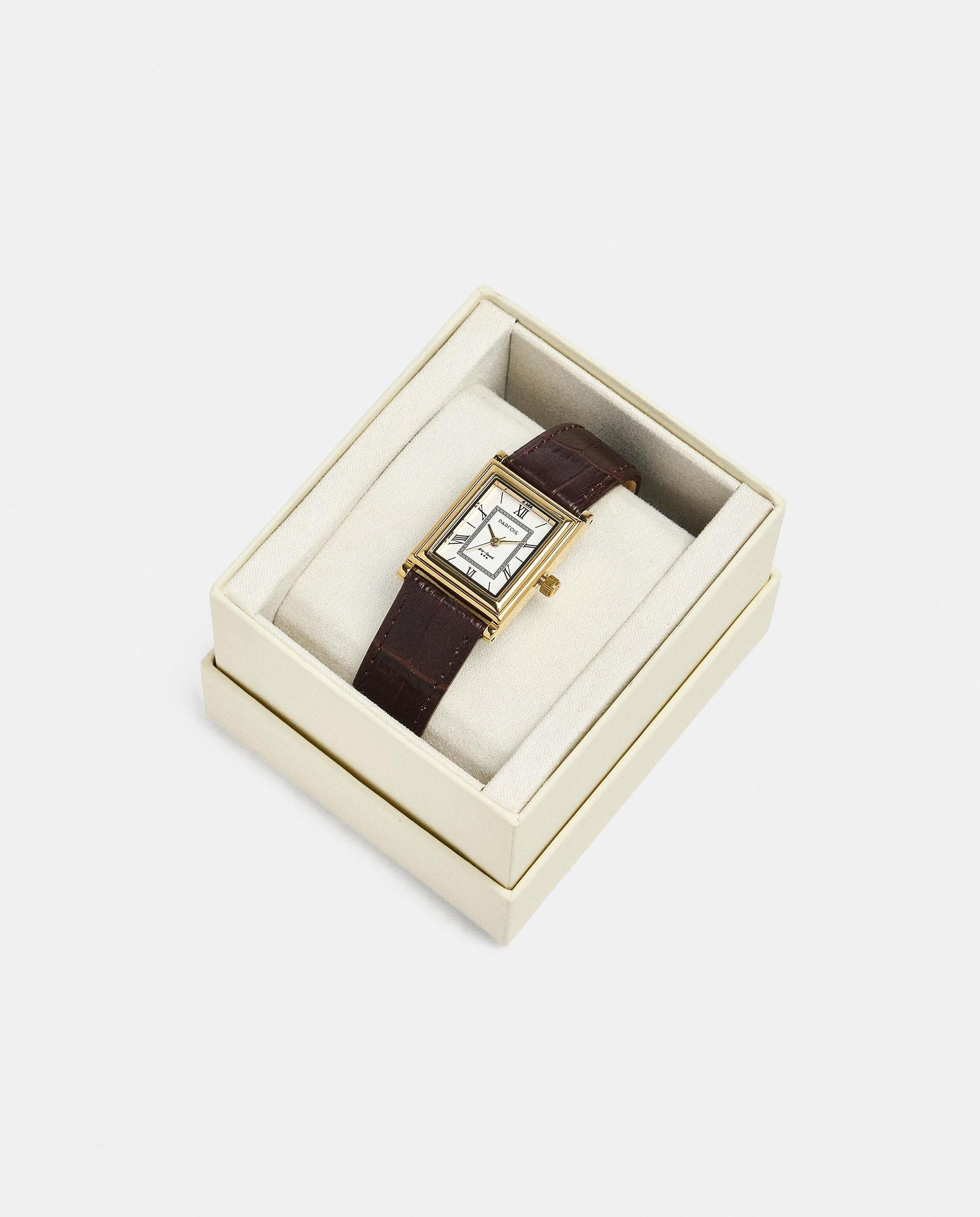 Reloj de mujer con correa de piel cuadrado - Parfois - Marrón Marrón-4