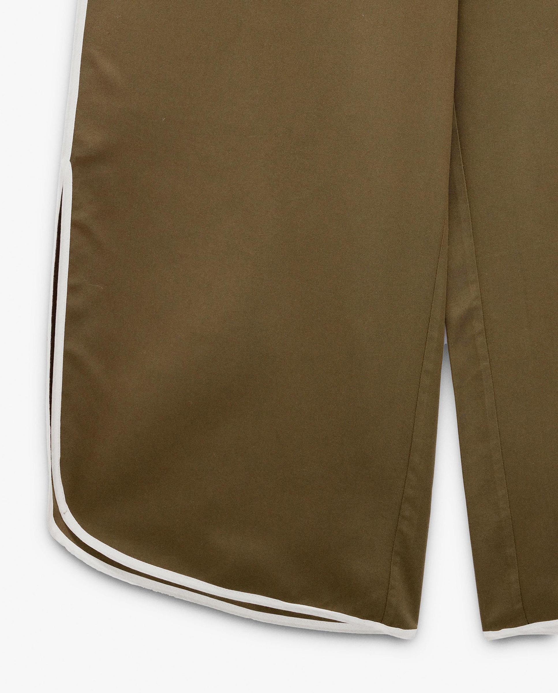 Pantalones anchos de mujer 100% liocel con cintura elástica - Parfois - Kaki Kaki-6
