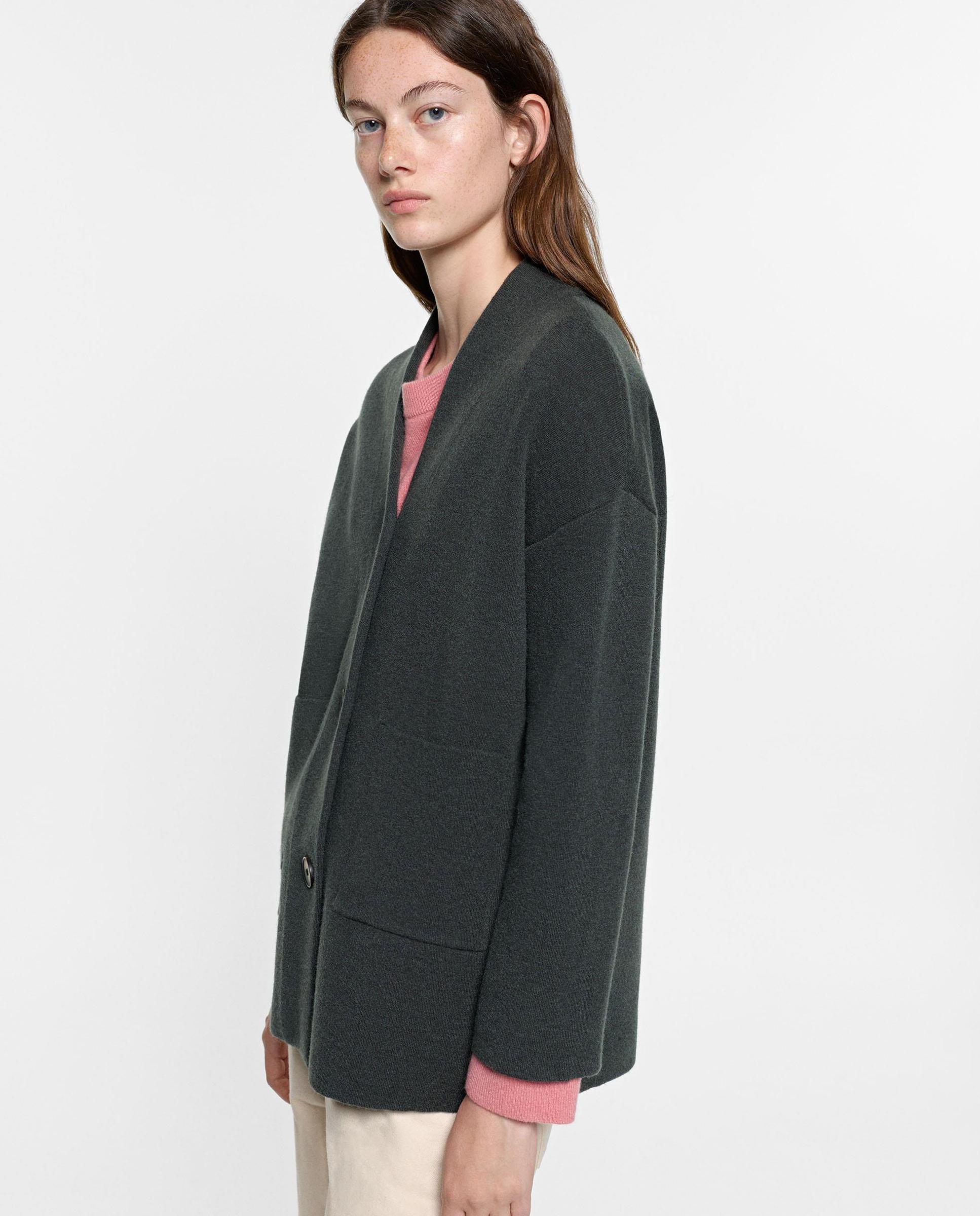Cárdigan de mujer de punto con botones - Parfois - Verde Verde-3