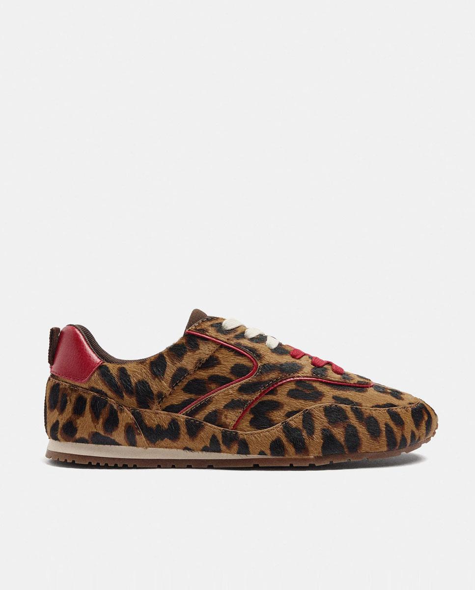 Zapatillas deportivas de mujer con suela a contraste y estampado animal print - Parfois - Marrón Marrón-1