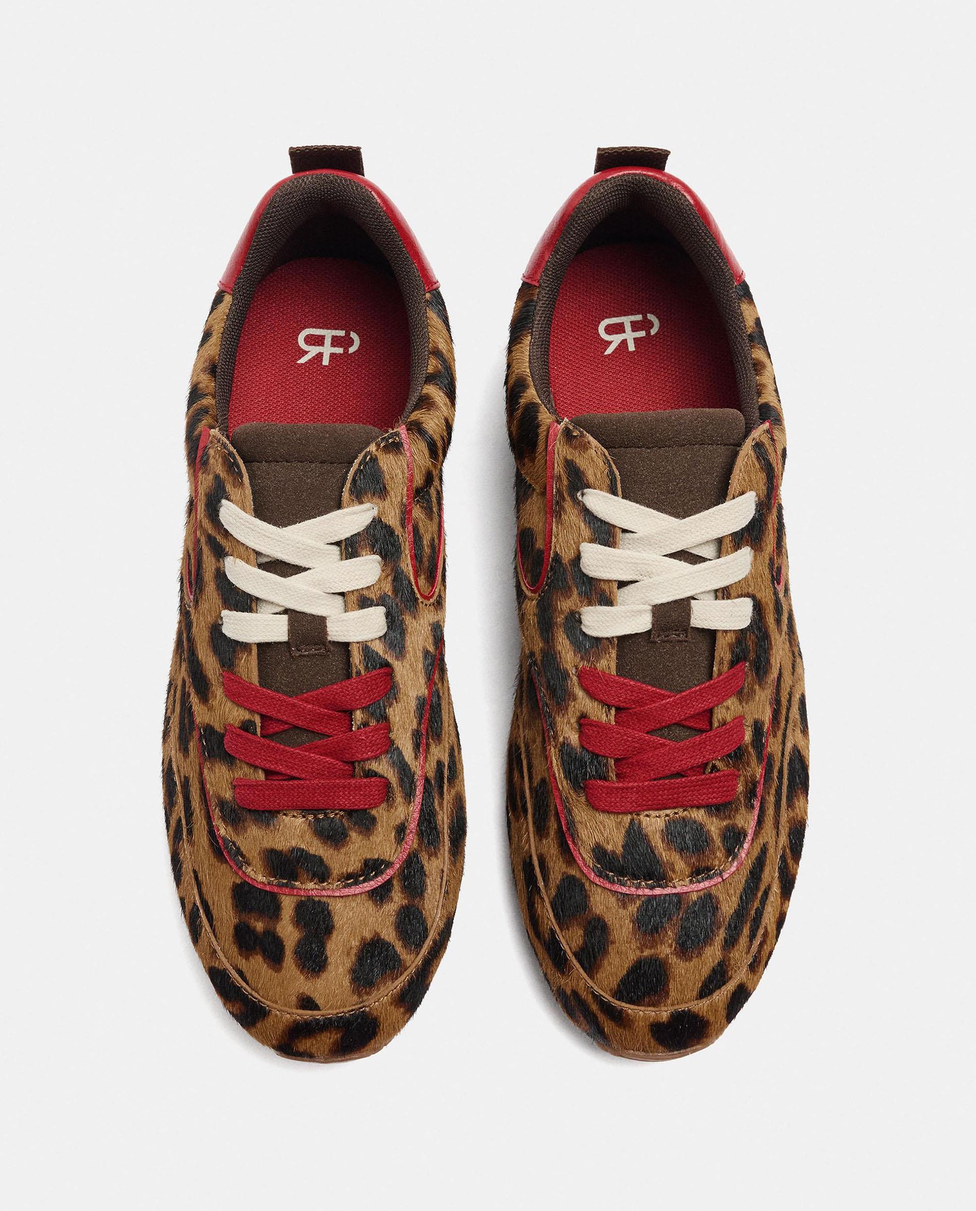 Zapatillas deportivas de mujer con suela a contraste y estampado animal print - Parfois - Marrón Marrón-3