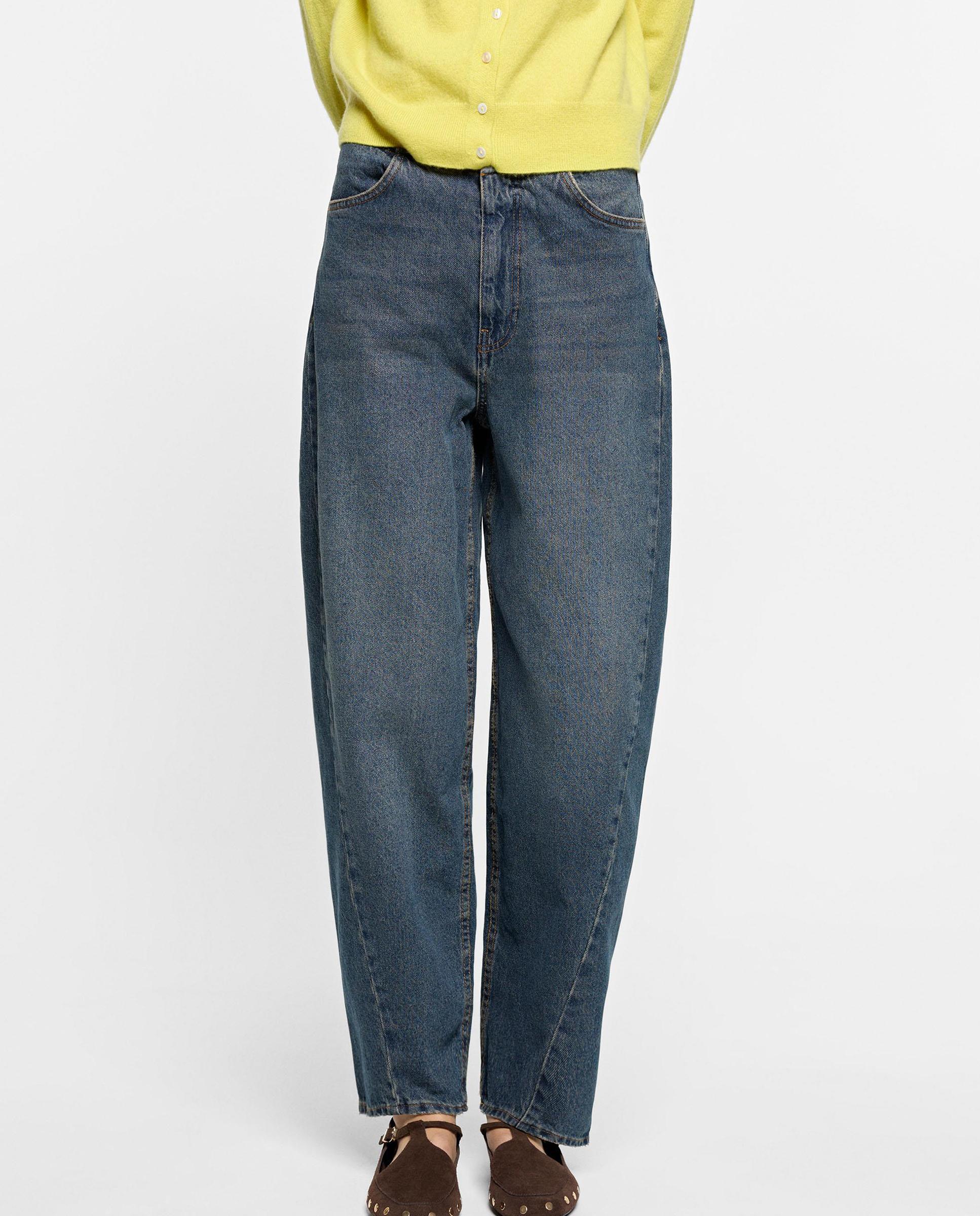 Vaqueros anchos de mujer 100% algodón en liso - Parfois - Azul Azul-2
