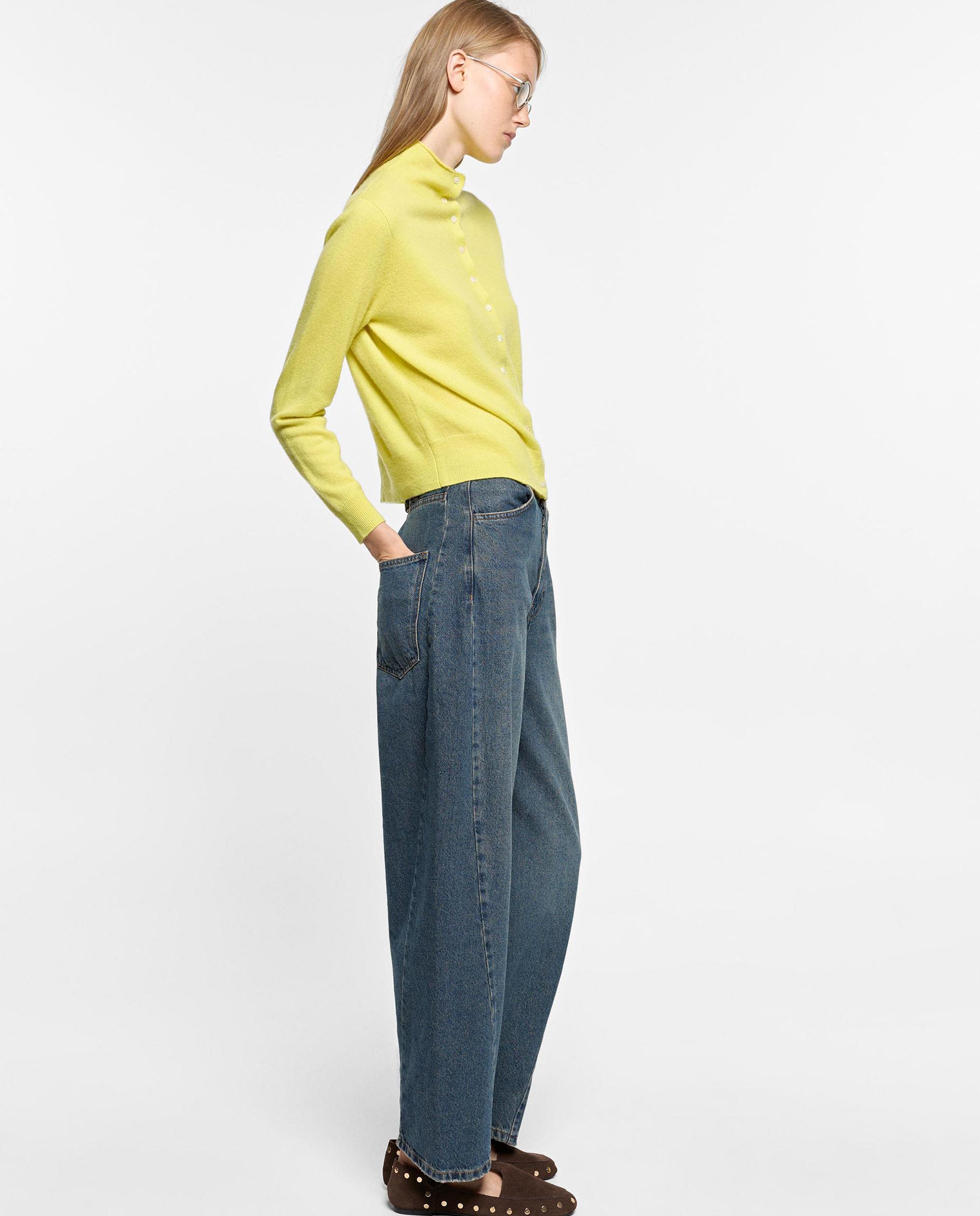 Vaqueros anchos de mujer 100% algodón en liso - Parfois - Azul Azul-3