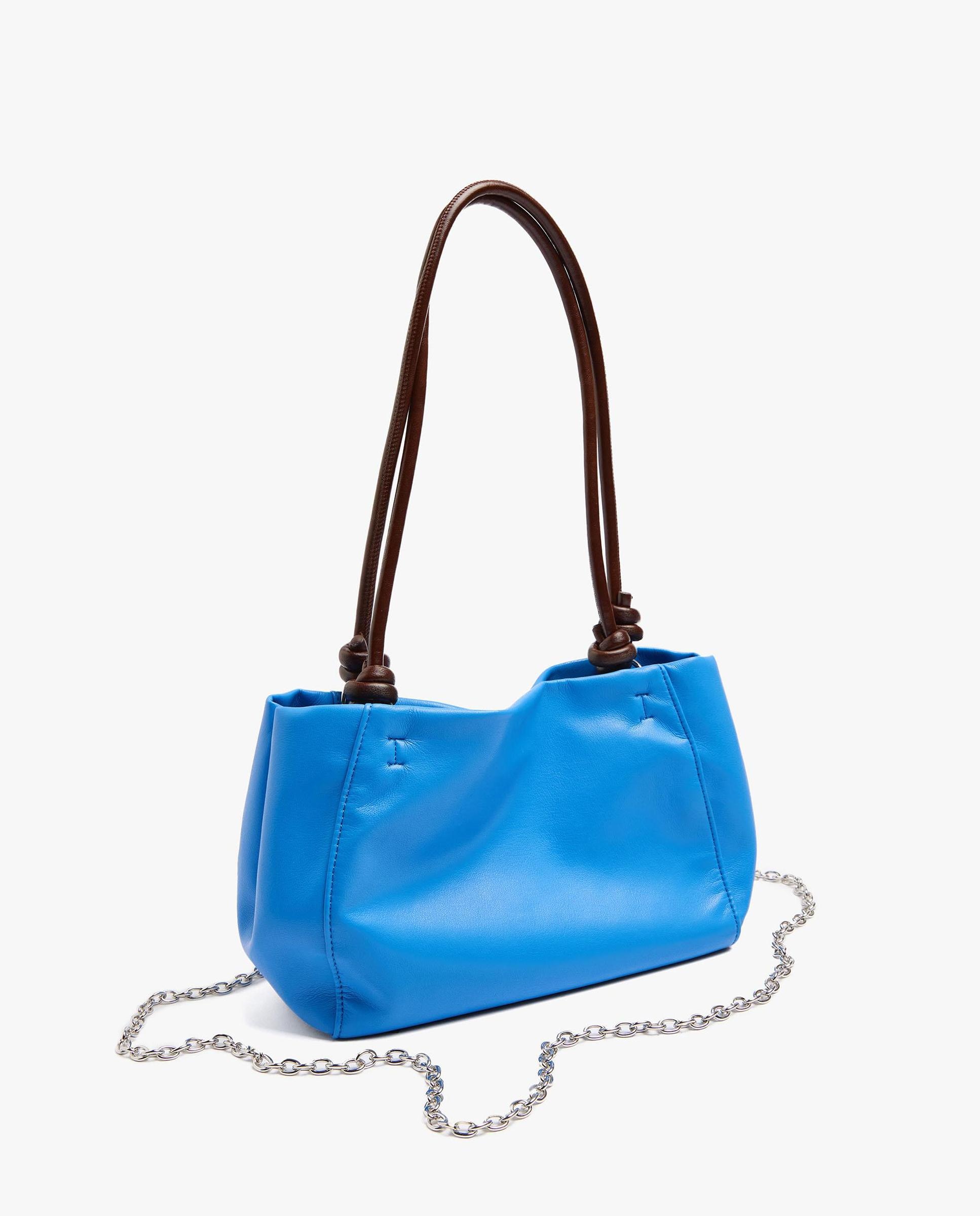 Bolso de hombro con tachuelas y cierre imantado en liso - Parfois - Azul Azul-2