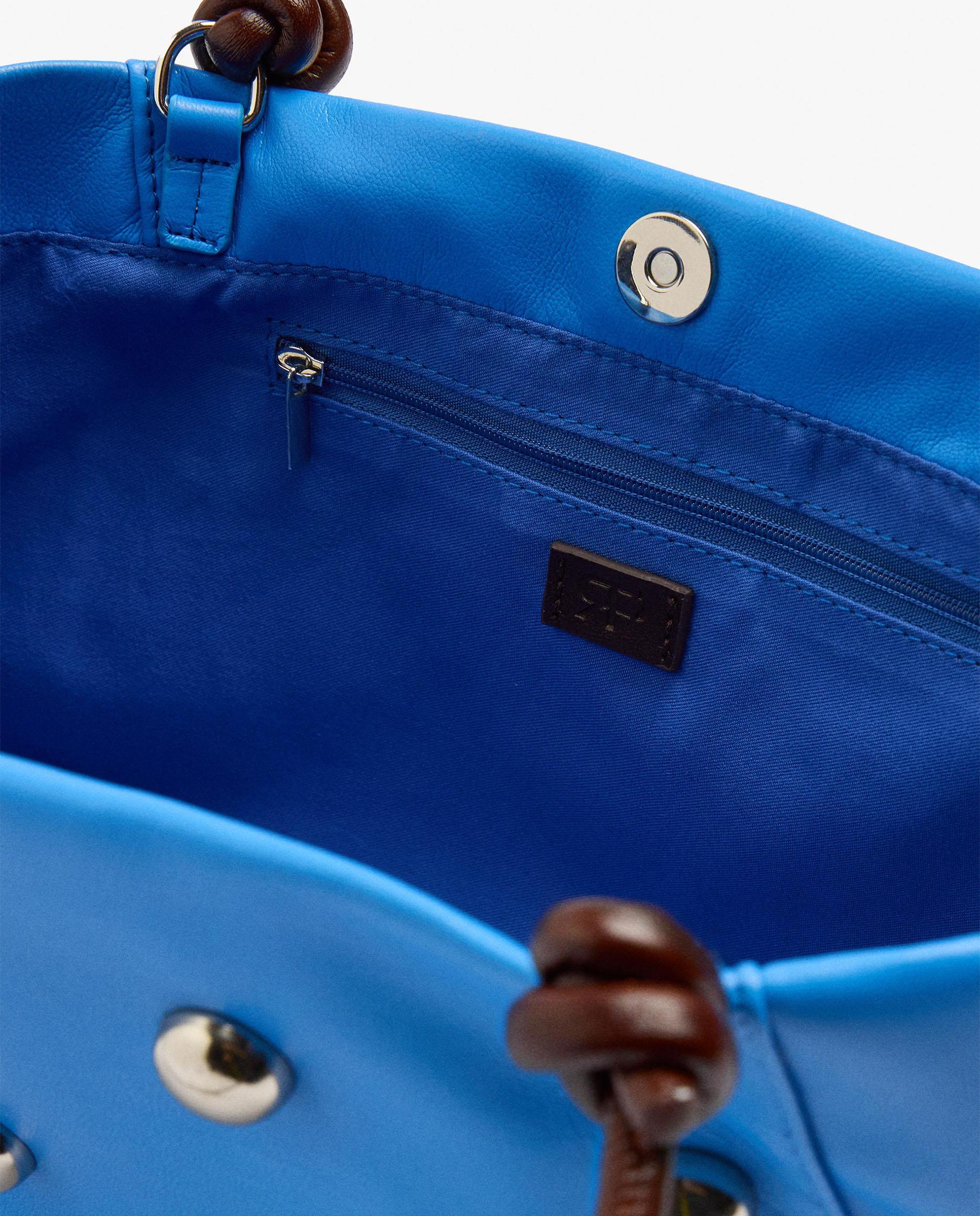 Bolso de hombro con tachuelas y cierre imantado en liso - Parfois - Azul Azul-4