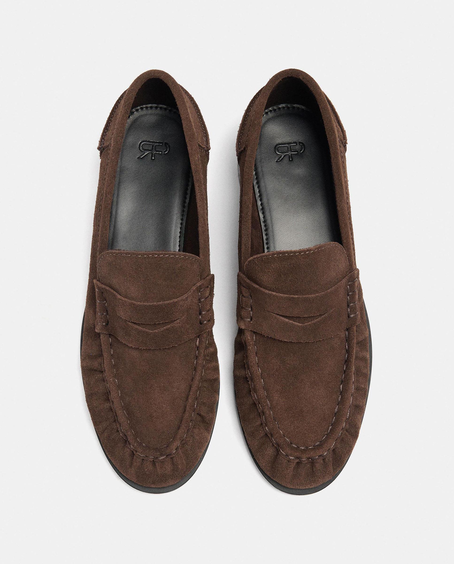 Mocasines planos de mujer 100% piel en liso - Parfois - Marrón oscuro Marrón oscuro-3