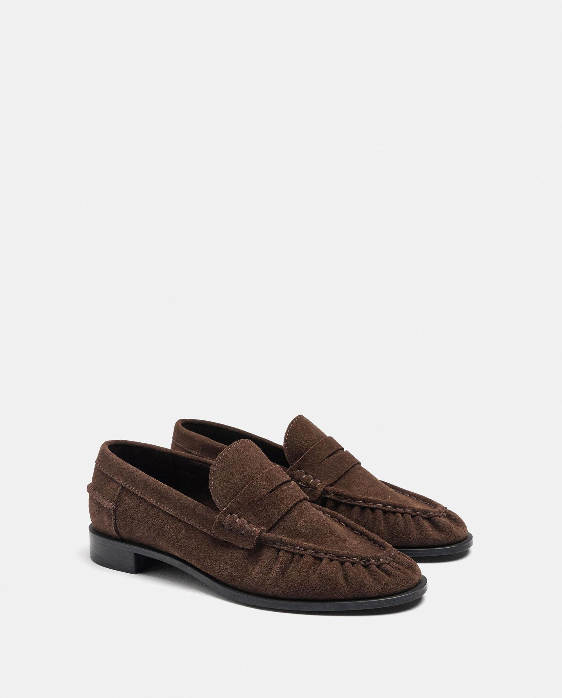 Mocasines planos de mujer 100% piel en liso - Parfois - Marrón oscuro Marrón oscuro-2