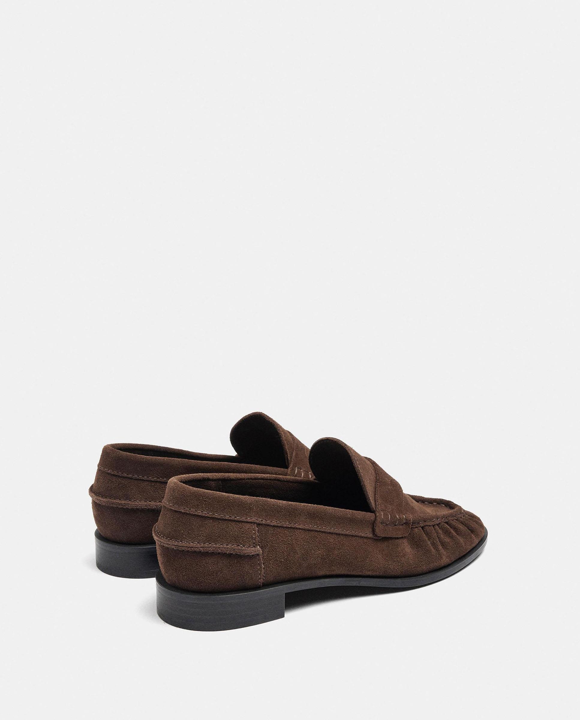 Mocasines planos de mujer 100% piel en liso - Parfois - Marrón oscuro Marrón oscuro-4