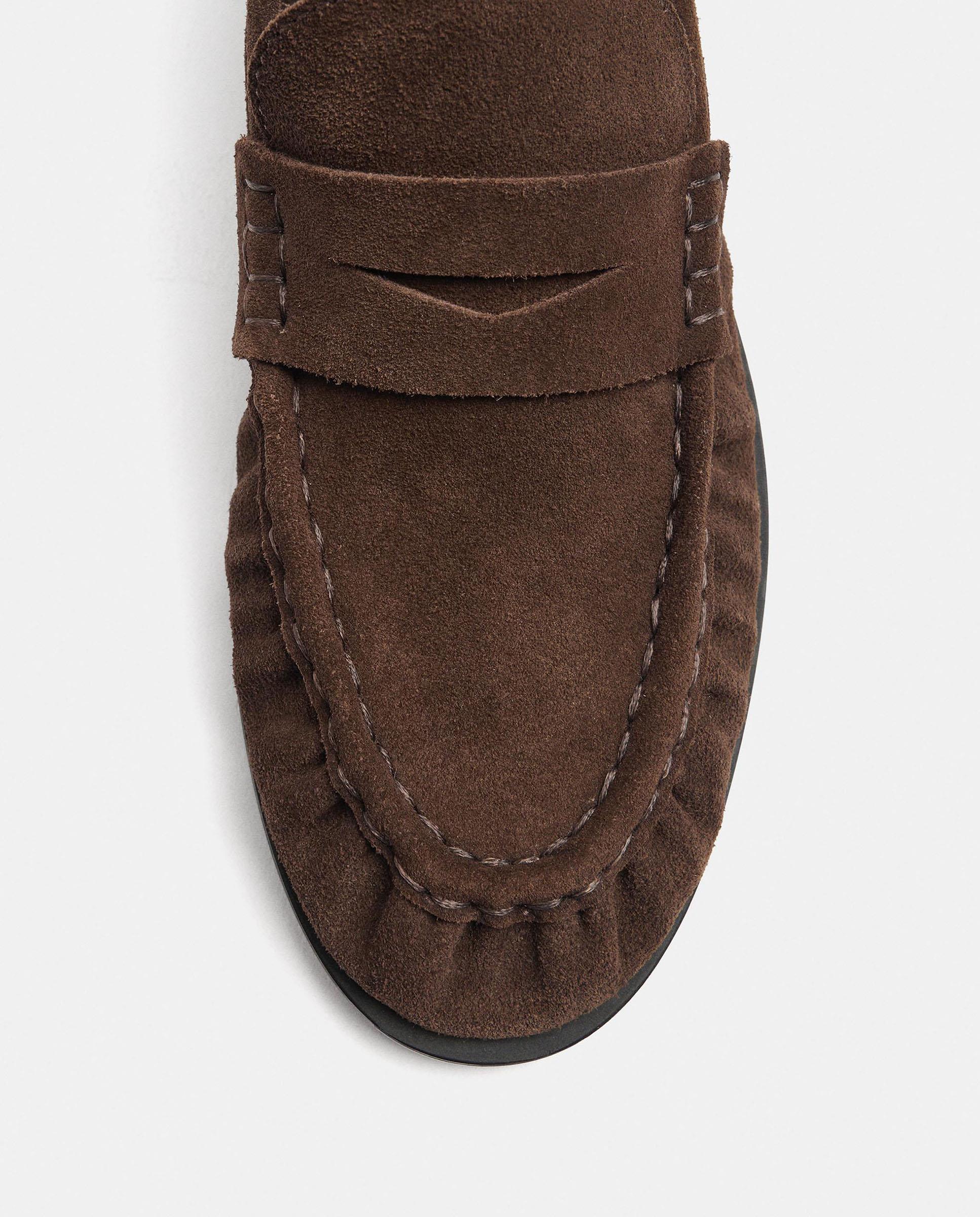 Mocasines planos de mujer 100% piel en liso - Parfois - Marrón oscuro Marrón oscuro-5