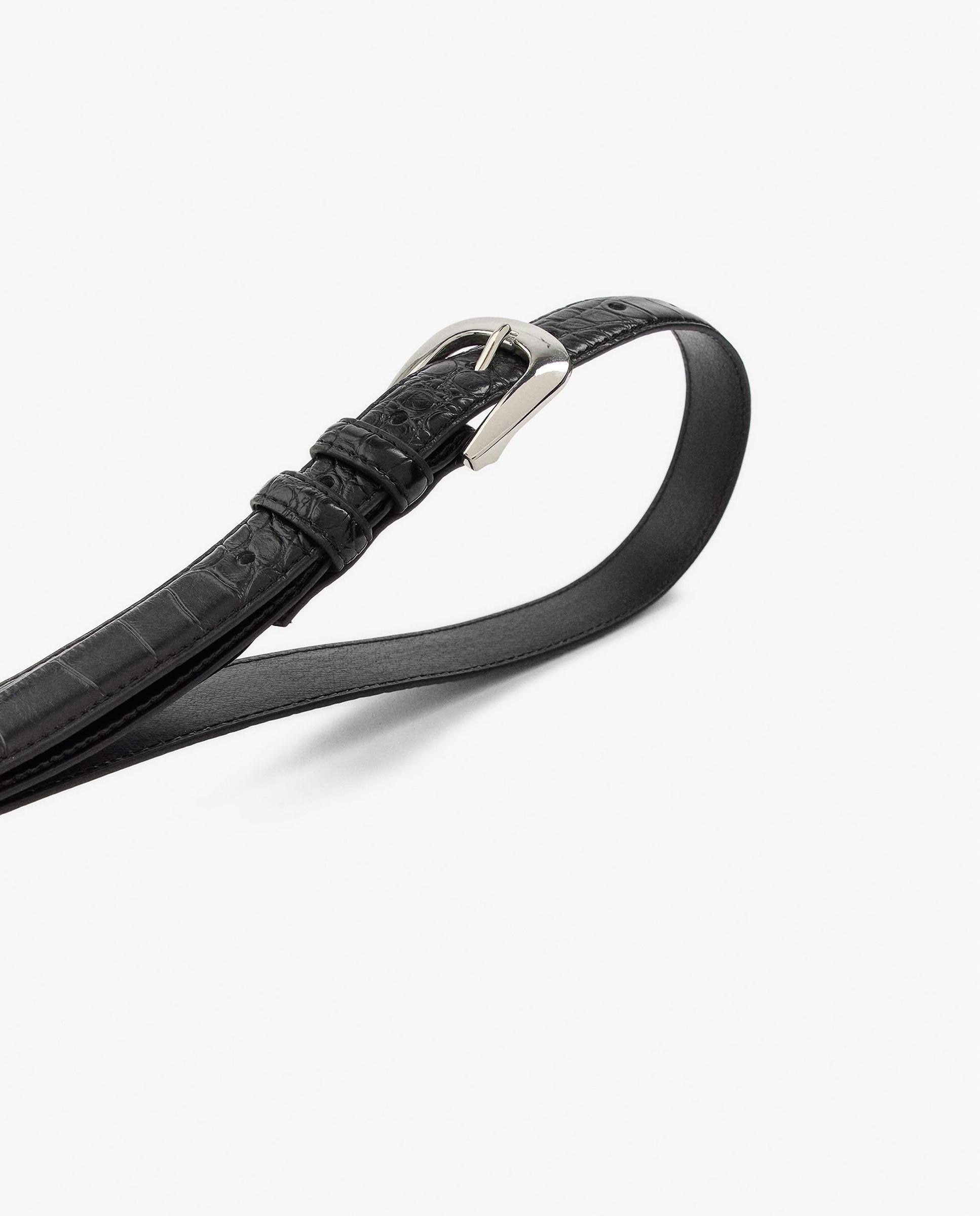 Cinturón con hebilla de mujer en liso - Parfois - Negro Negro-3