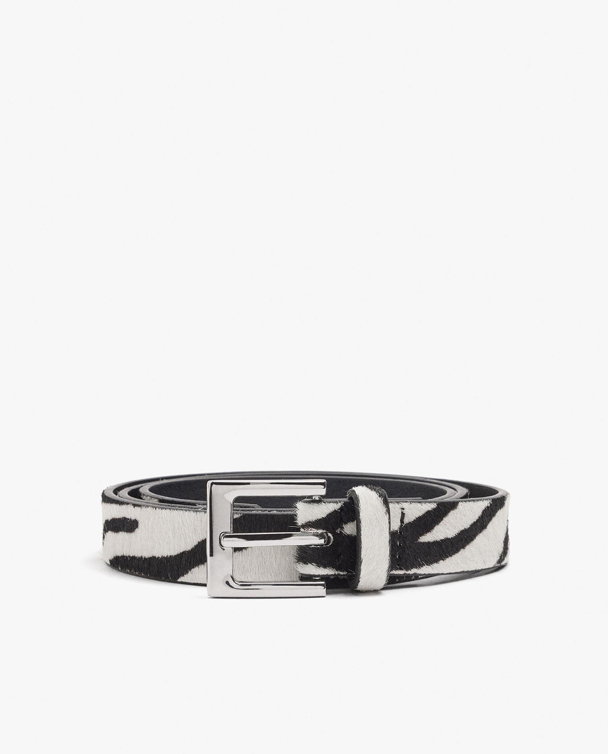 Cinturón con hebilla de mujer y estampado animal print - Parfois - Blanco Blanco-1