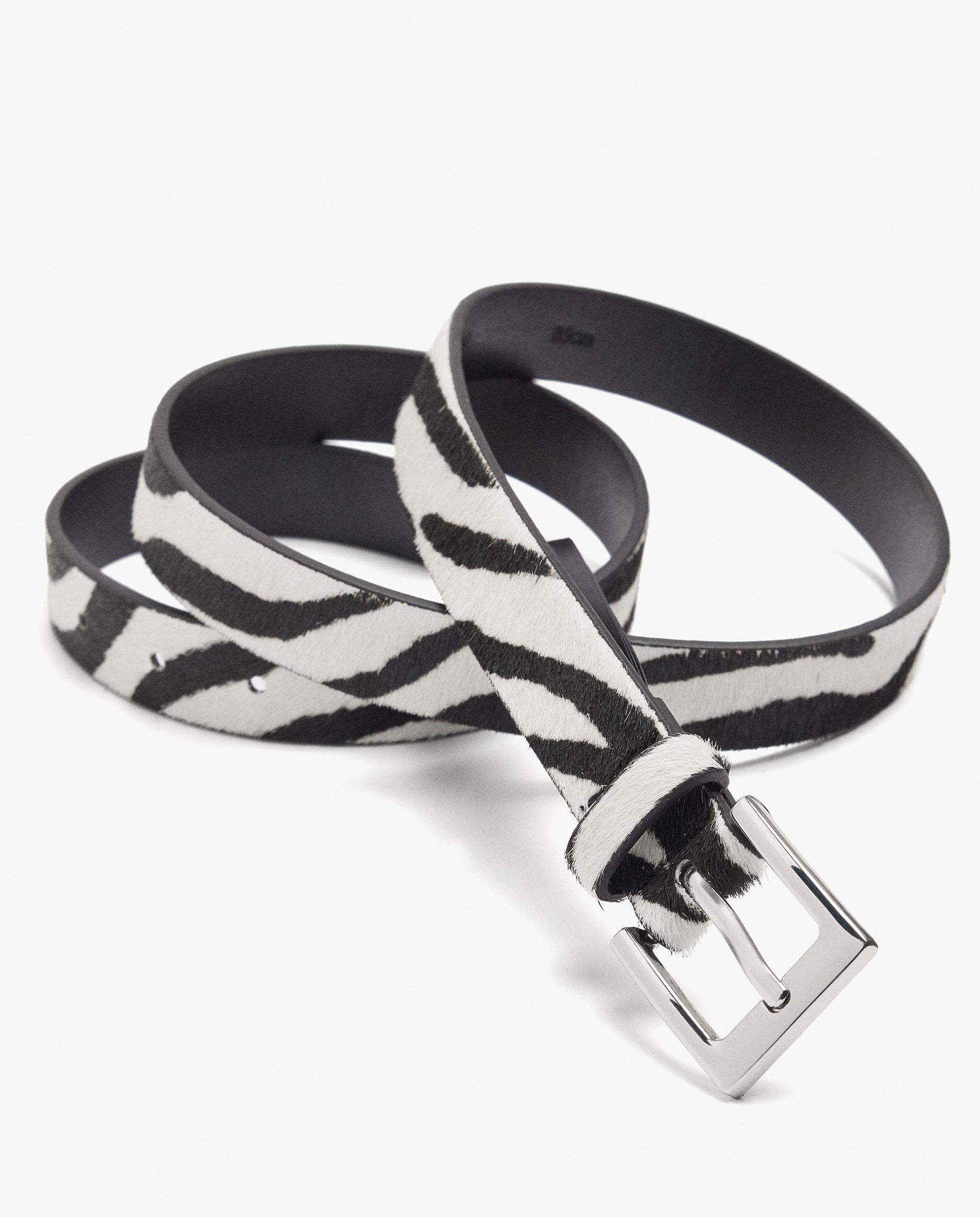 Cinturón con hebilla de mujer y estampado animal print - Parfois - Blanco Blanco-3