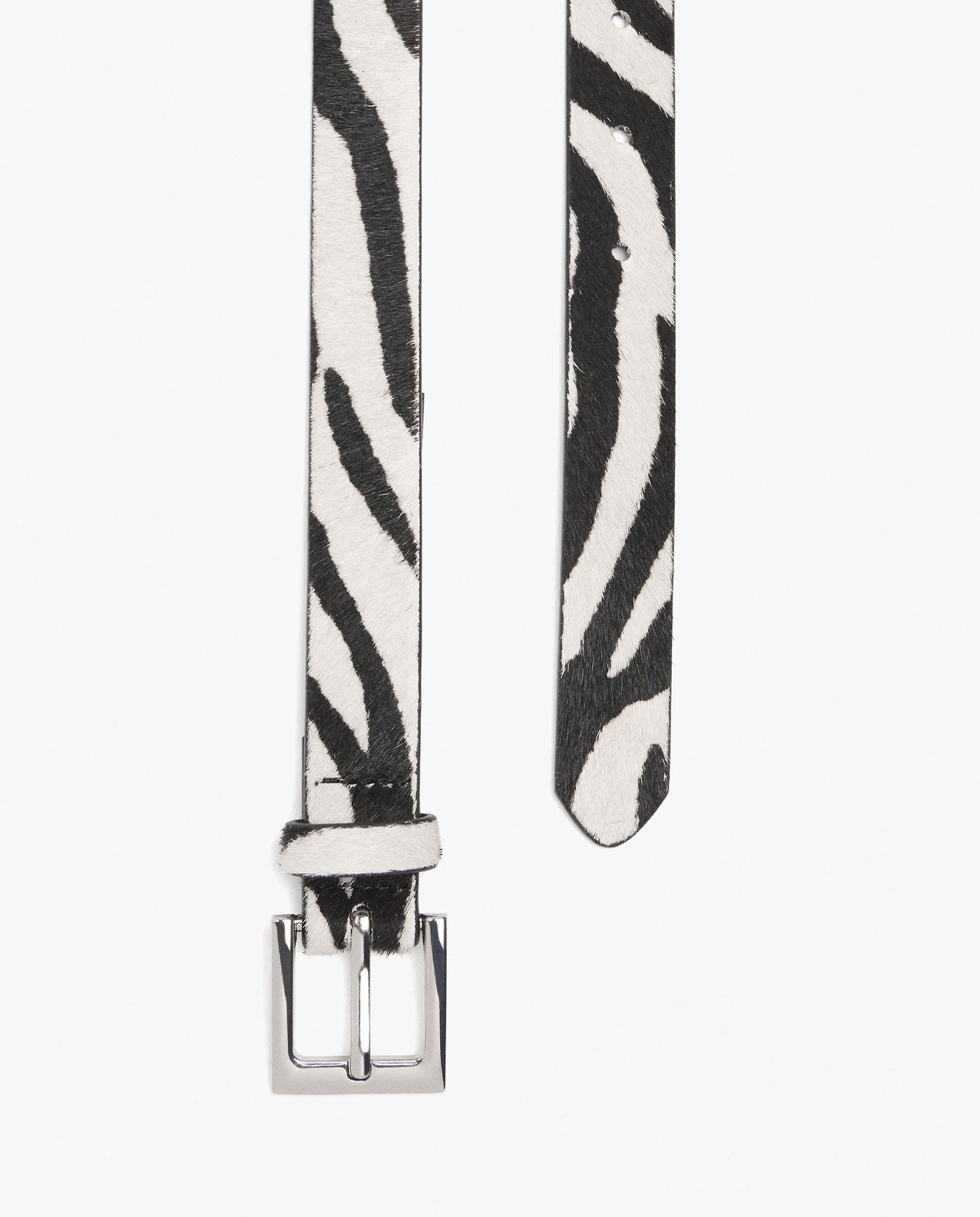 Cinturón con hebilla de mujer y estampado animal print - Parfois - Blanco Blanco-2