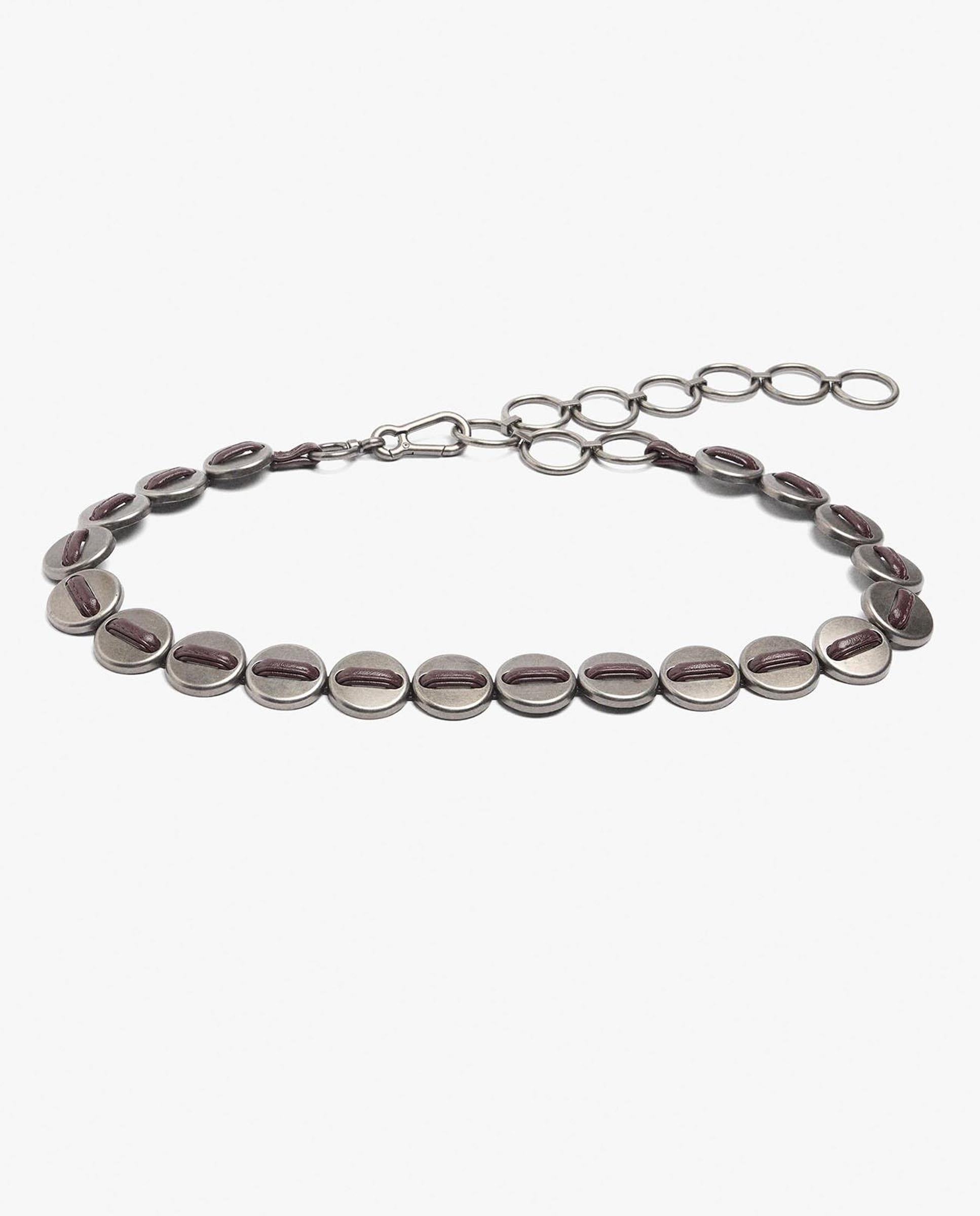 Cinturón de fiesta de mujer con eslabones decorativos y abalorios - Parfois - Plata Plata-1