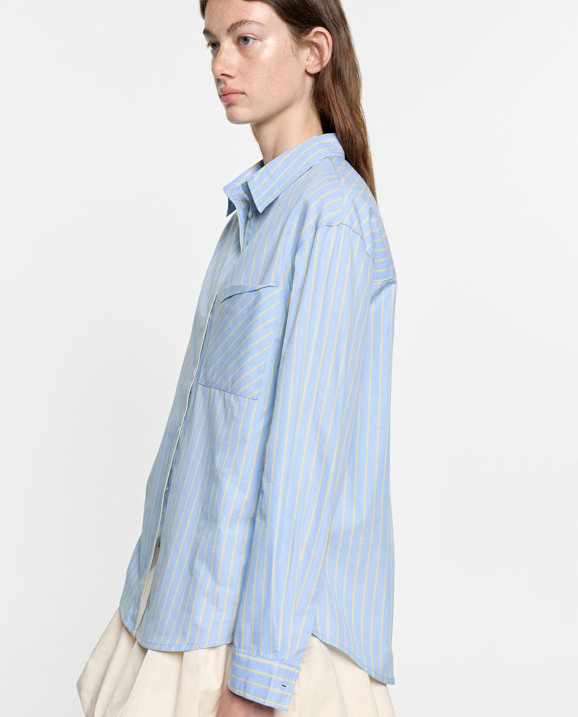 Imagen 3 de Camisa de mujer de manga larga con estampado de rayas diplomáticas - Parfois - Azul Azul