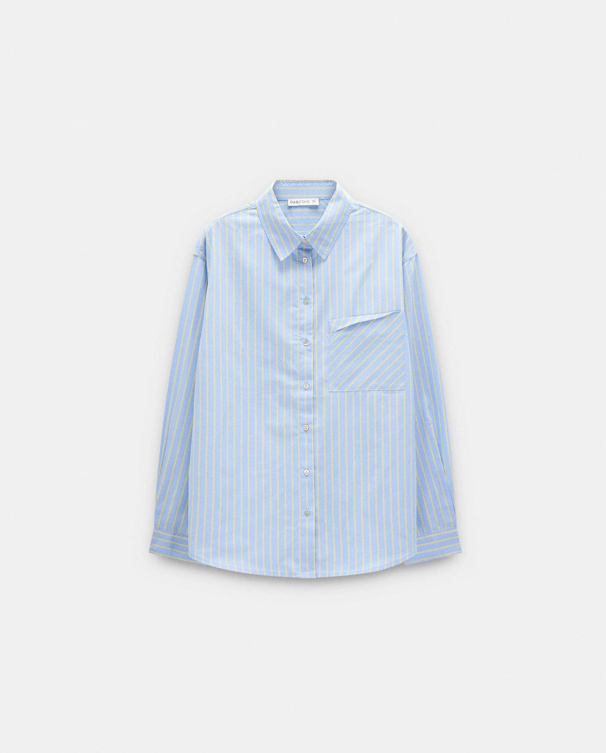 Imagen 7 de Camisa de mujer de manga larga con estampado de rayas diplomáticas - Parfois - Azul Azul