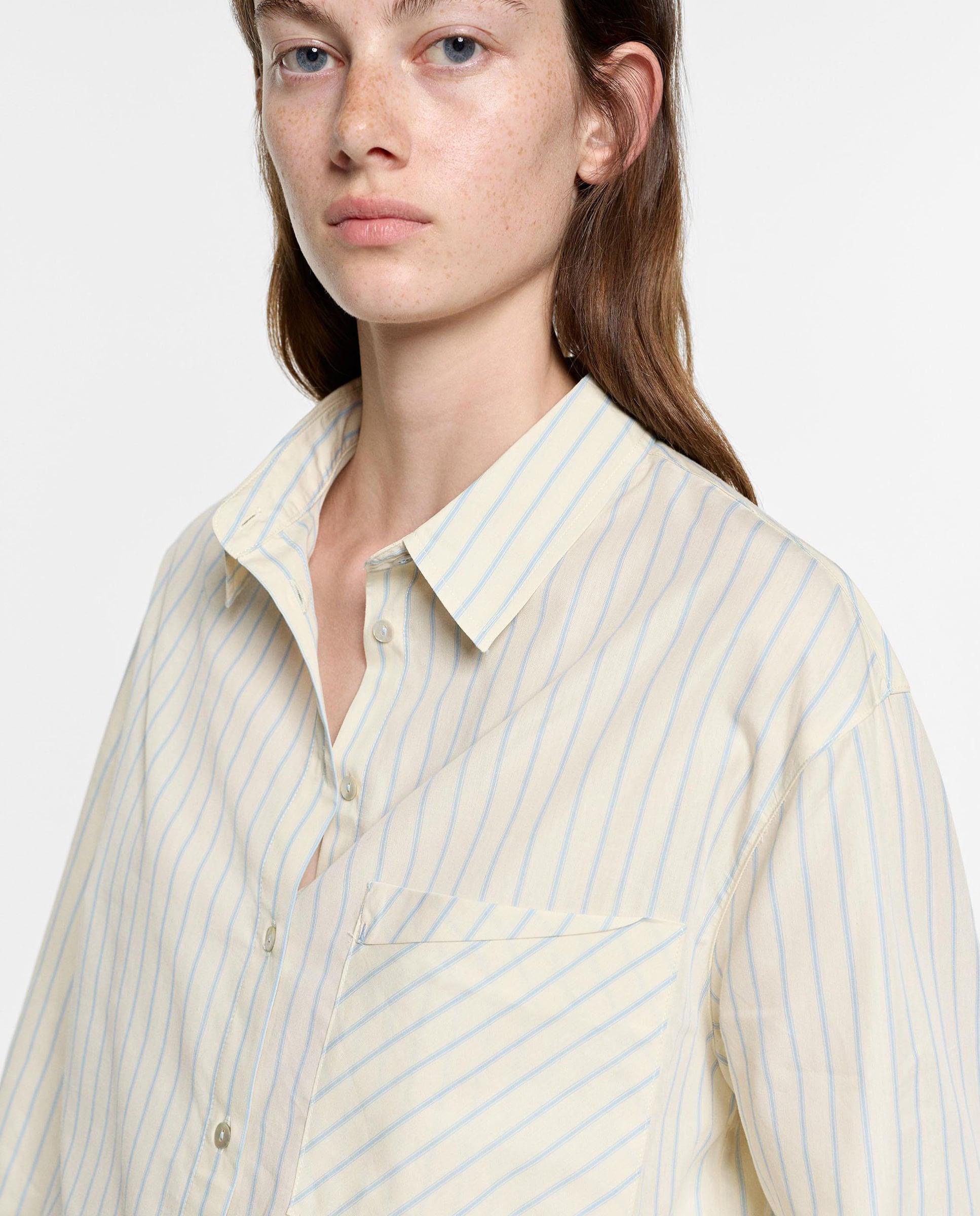 Imagen 5 de Camisa de mujer de manga larga con estampado de rayas diplomáticas - Parfois - Crudo Crudo