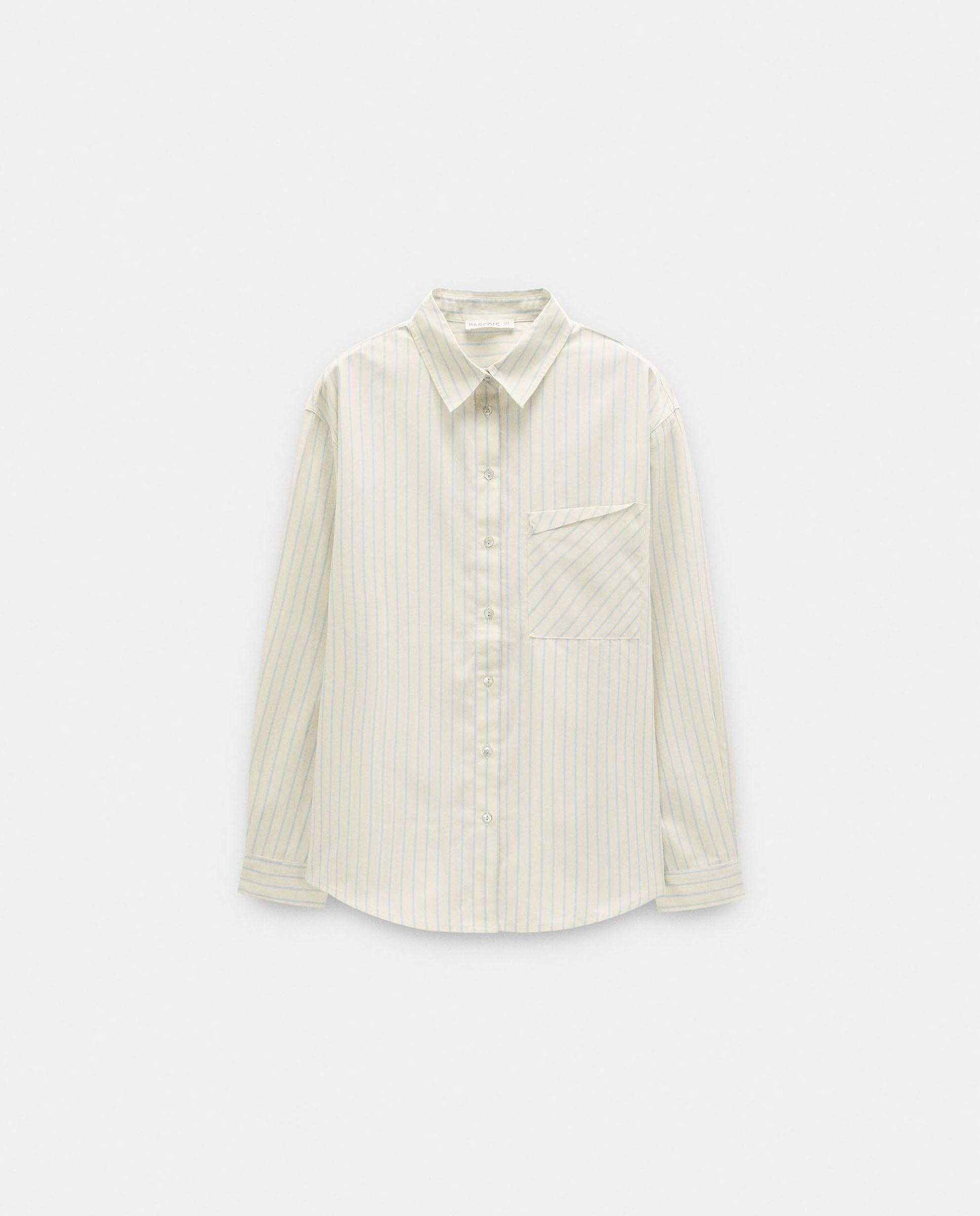 Imagen 7 de Camisa de mujer de manga larga con estampado de rayas diplomáticas - Parfois - Crudo Crudo