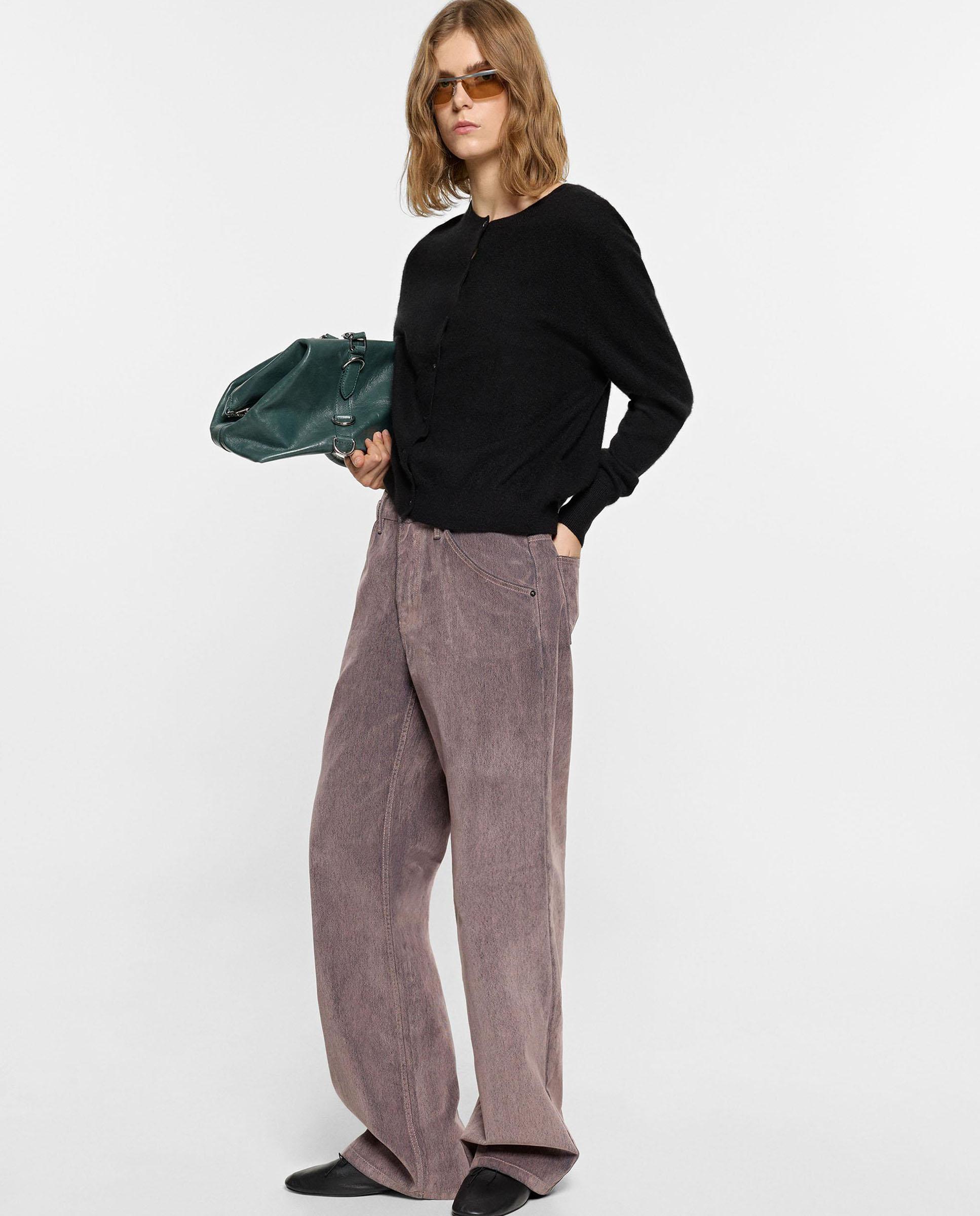 Imagen 2 de Cárdigan de mujer 100% cashmere de punto en liso - Parfois - Negro Negro