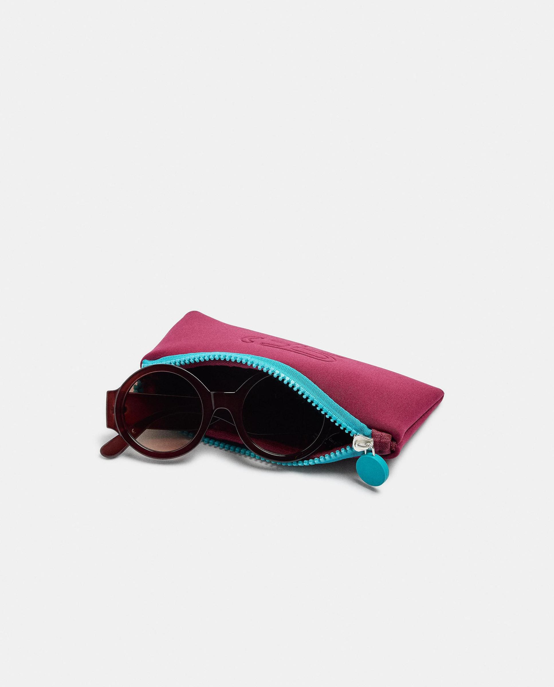 Gafas de sol de mujer con protección uv y forma redonda en liso - Parfois - Marrón Marrón-4