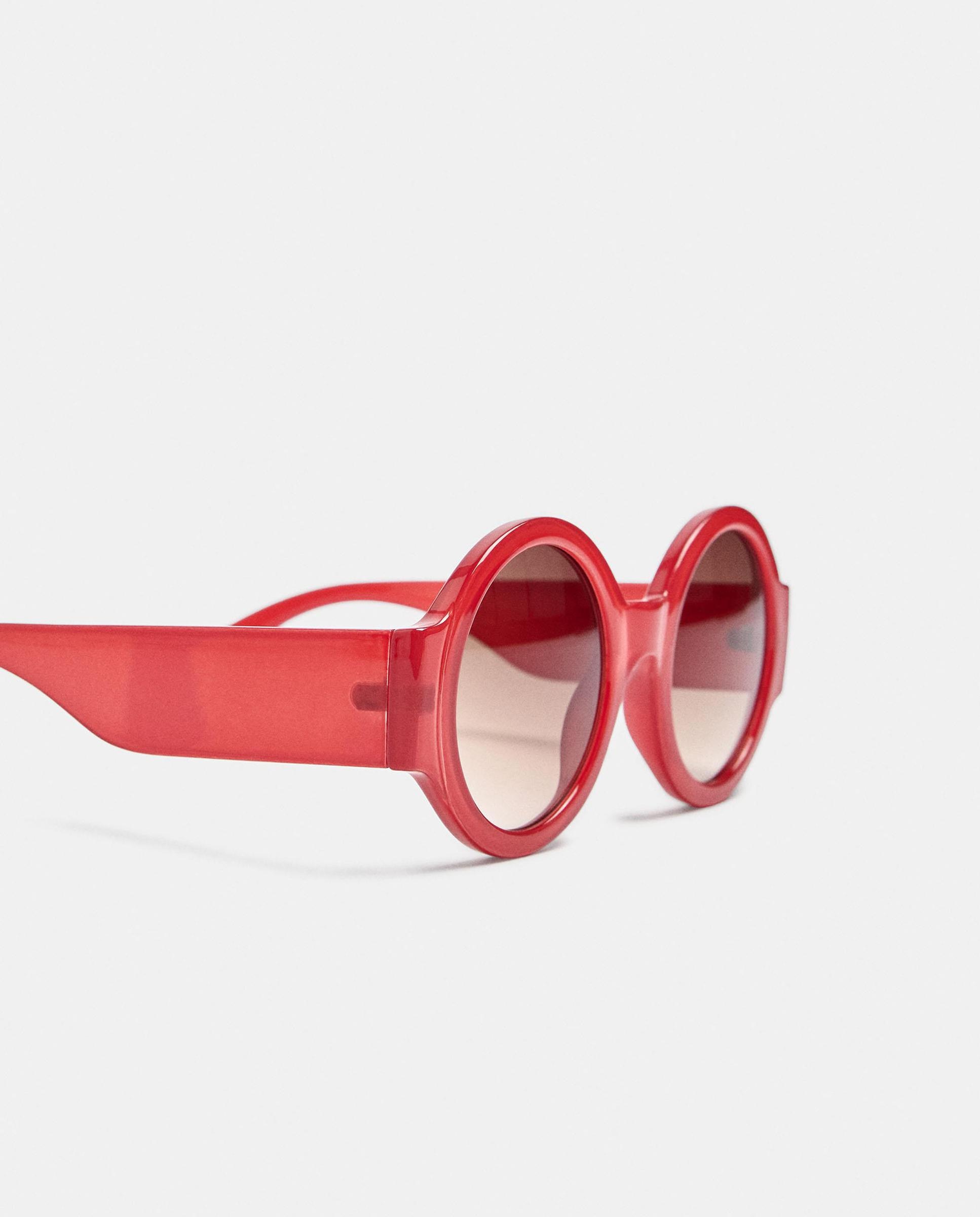 Gafas de sol de mujer con protección uv y forma redonda en liso - Parfois - Burdeos Burdeos-3