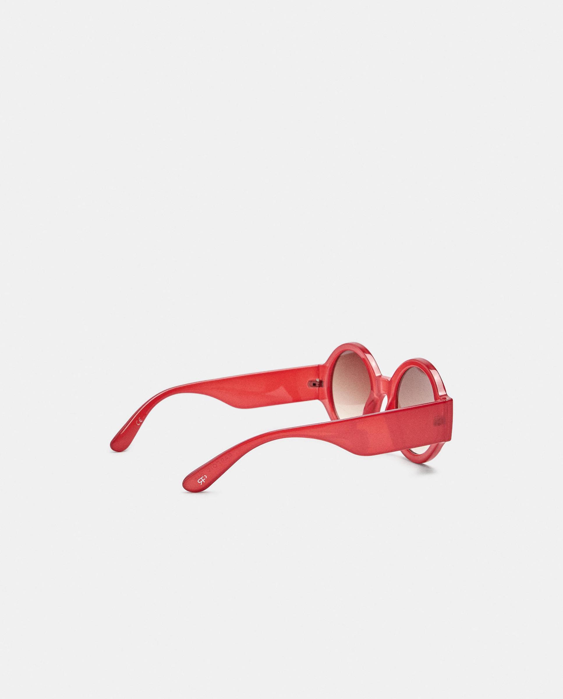 Gafas de sol de mujer con protección uv y forma redonda en liso - Parfois - Burdeos Burdeos-2