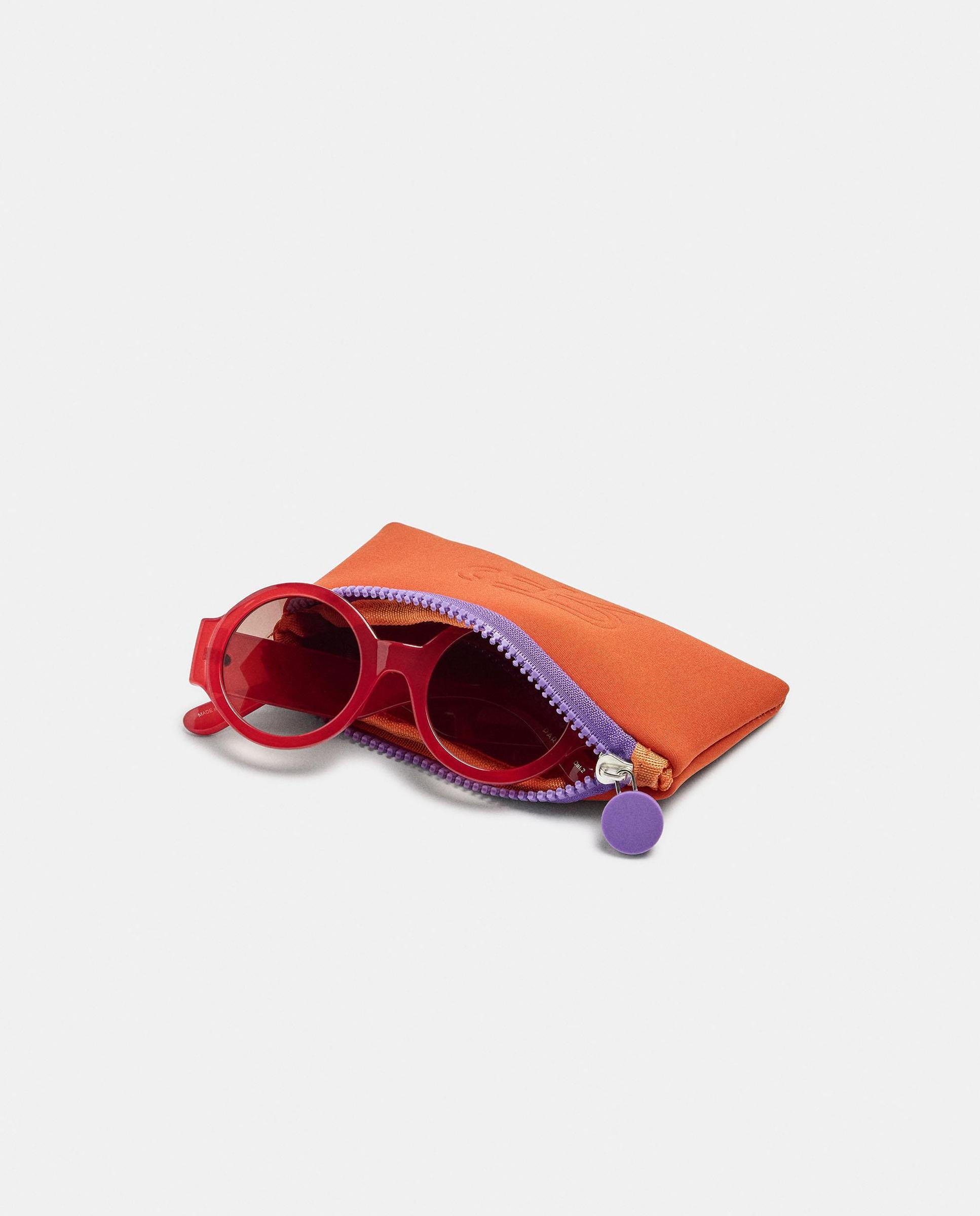 Gafas de sol de mujer con protección uv y forma redonda en liso - Parfois - Burdeos Burdeos-4