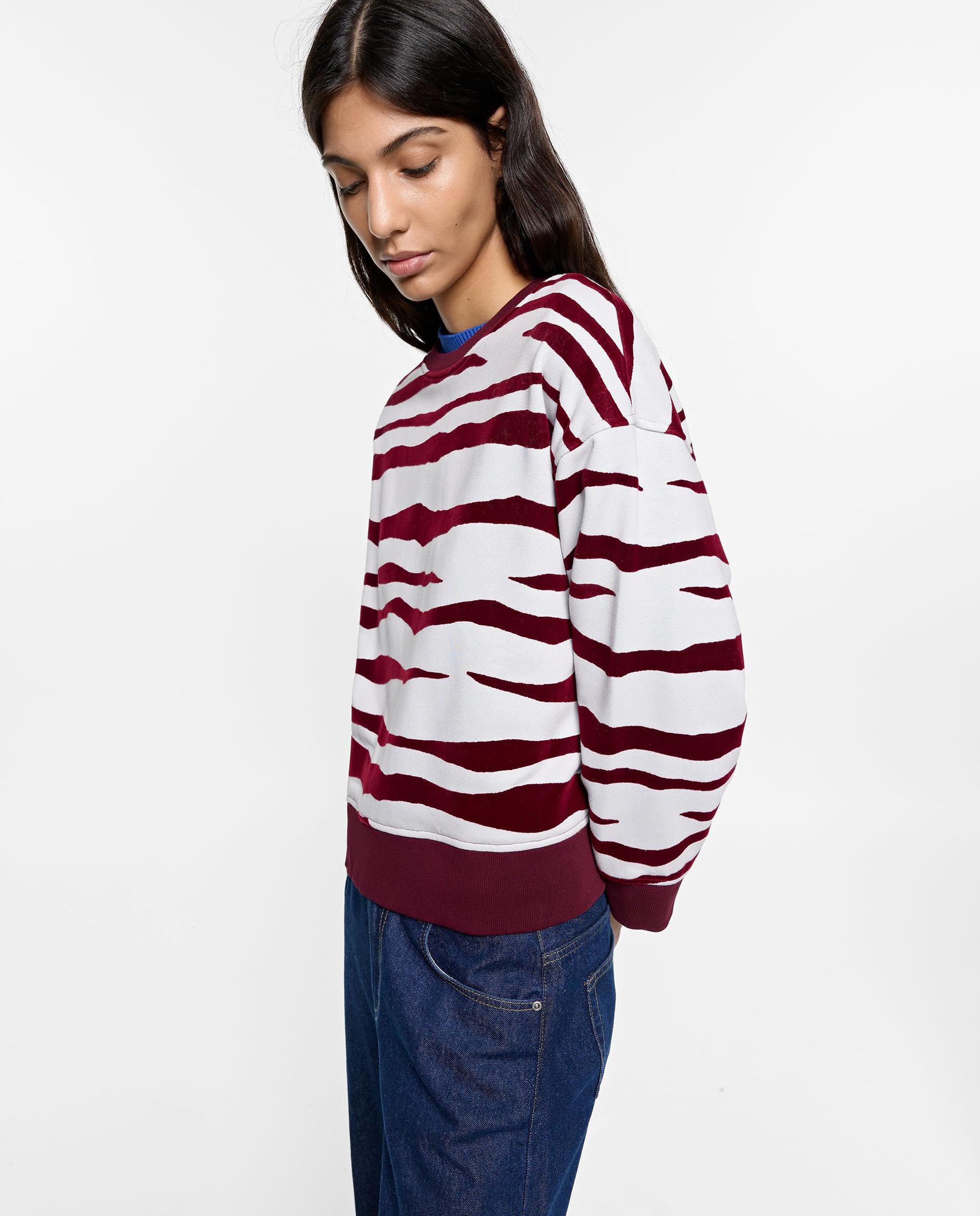 Sudadera de mujer con cuello redondo y estampado animal print - Parfois - Multicolor Multicolor-4
