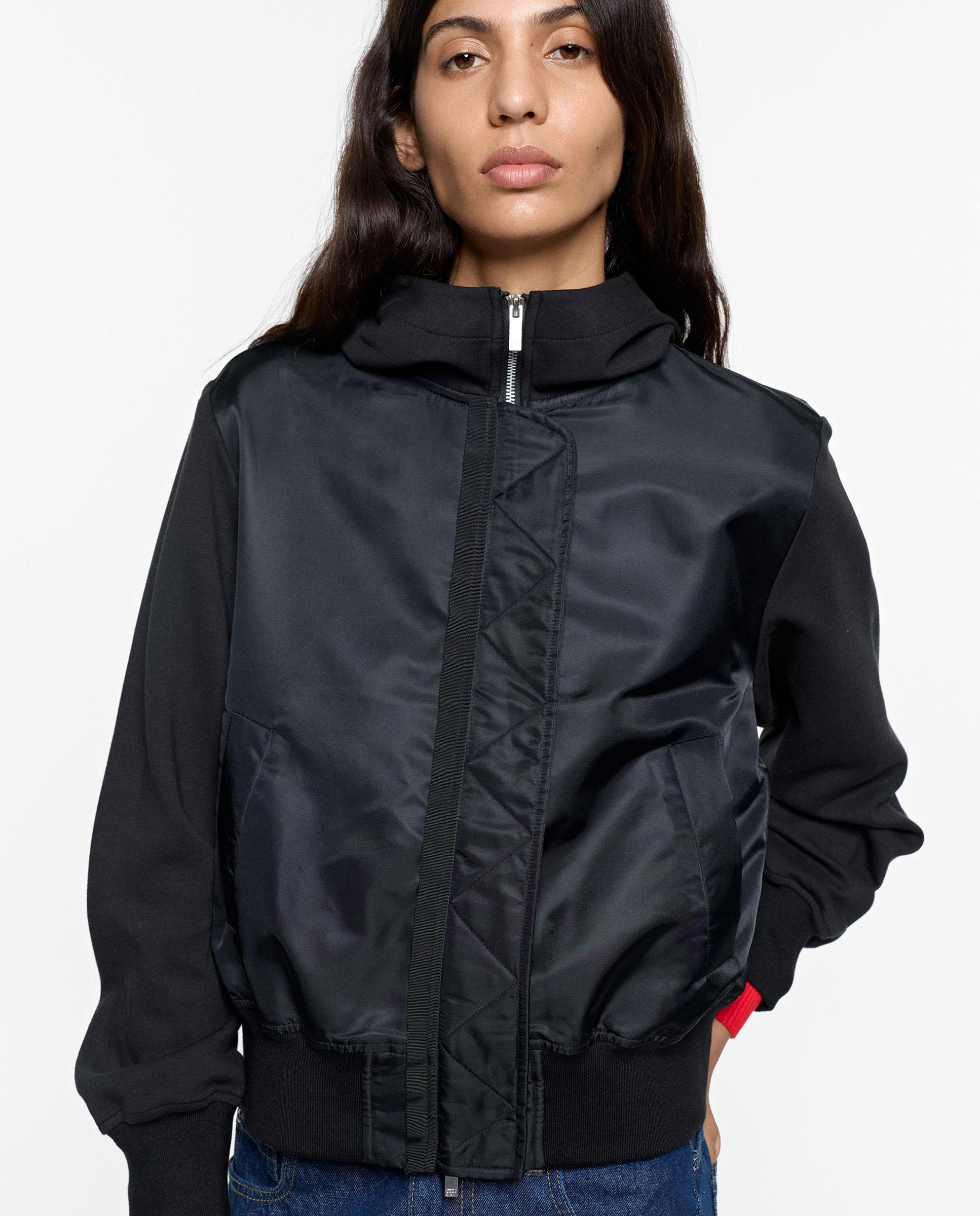 Chaqueta de mujer estilo bomber con cierre de cremallera - Parfois - Negro Negro-1