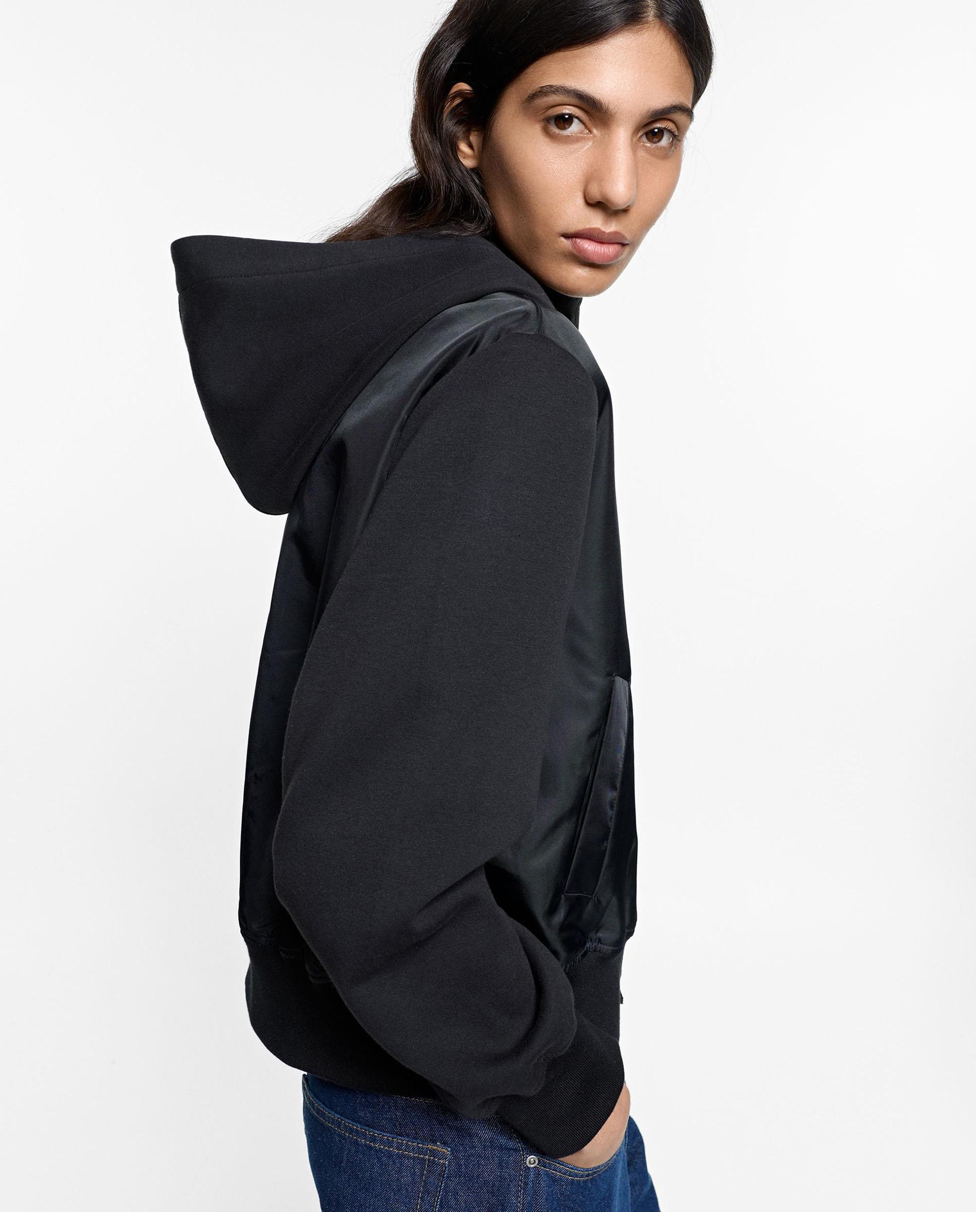 Chaqueta de mujer estilo bomber con cierre de cremallera - Parfois - Negro Negro-3
