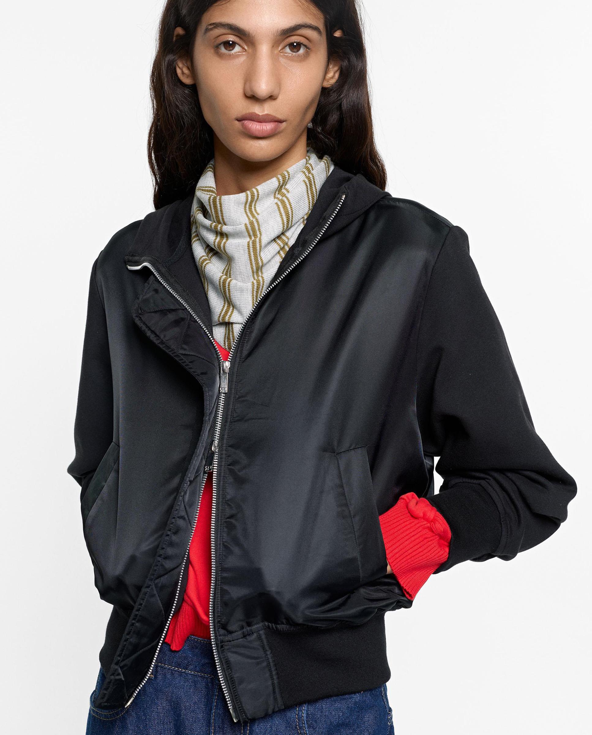 Chaqueta de mujer estilo bomber con cierre de cremallera - Parfois - Negro Negro-5