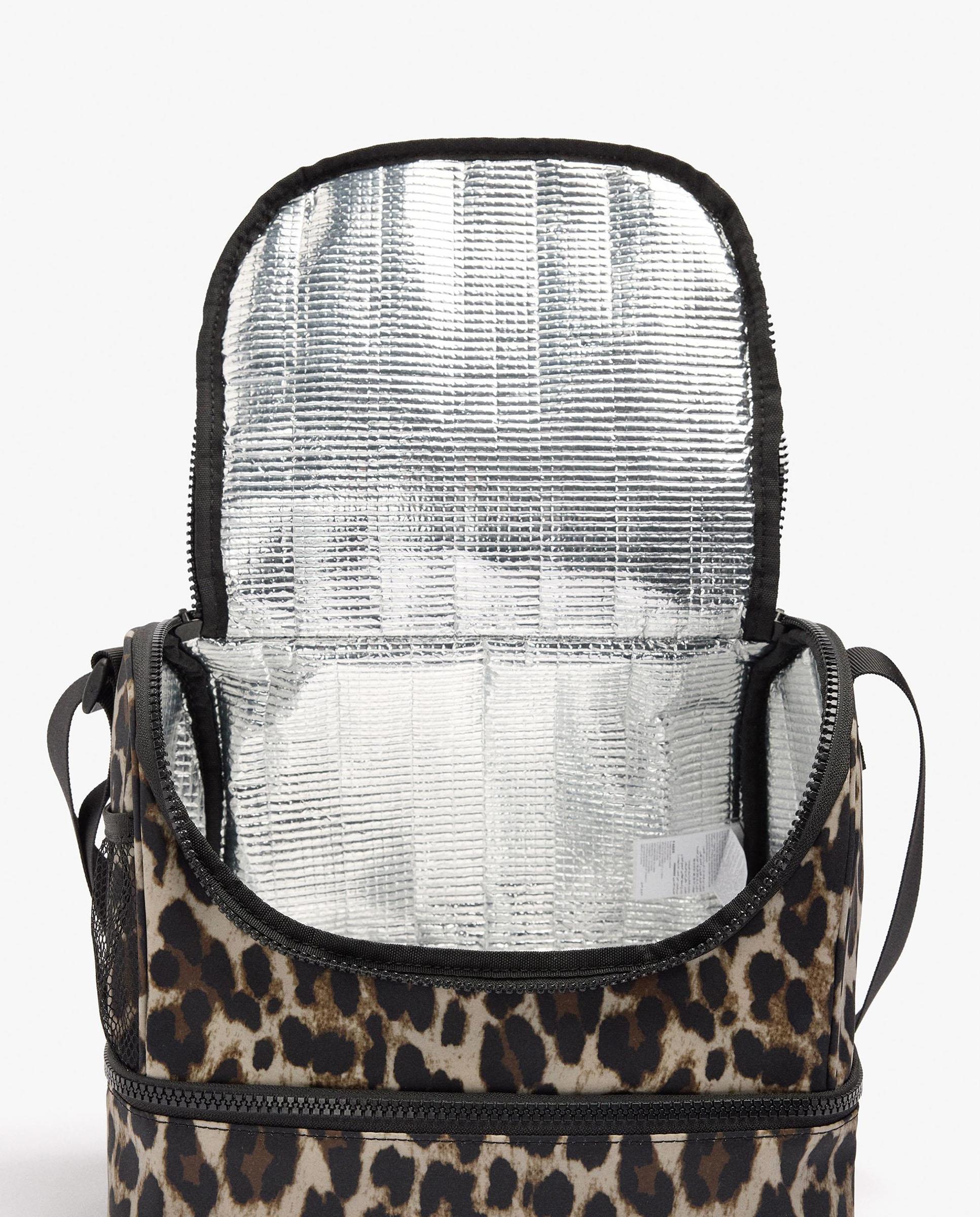 Porta alimentos con varios compartimentos y cierre de cremallera con estampado animal print - Parfois - Marrón Marrón-4