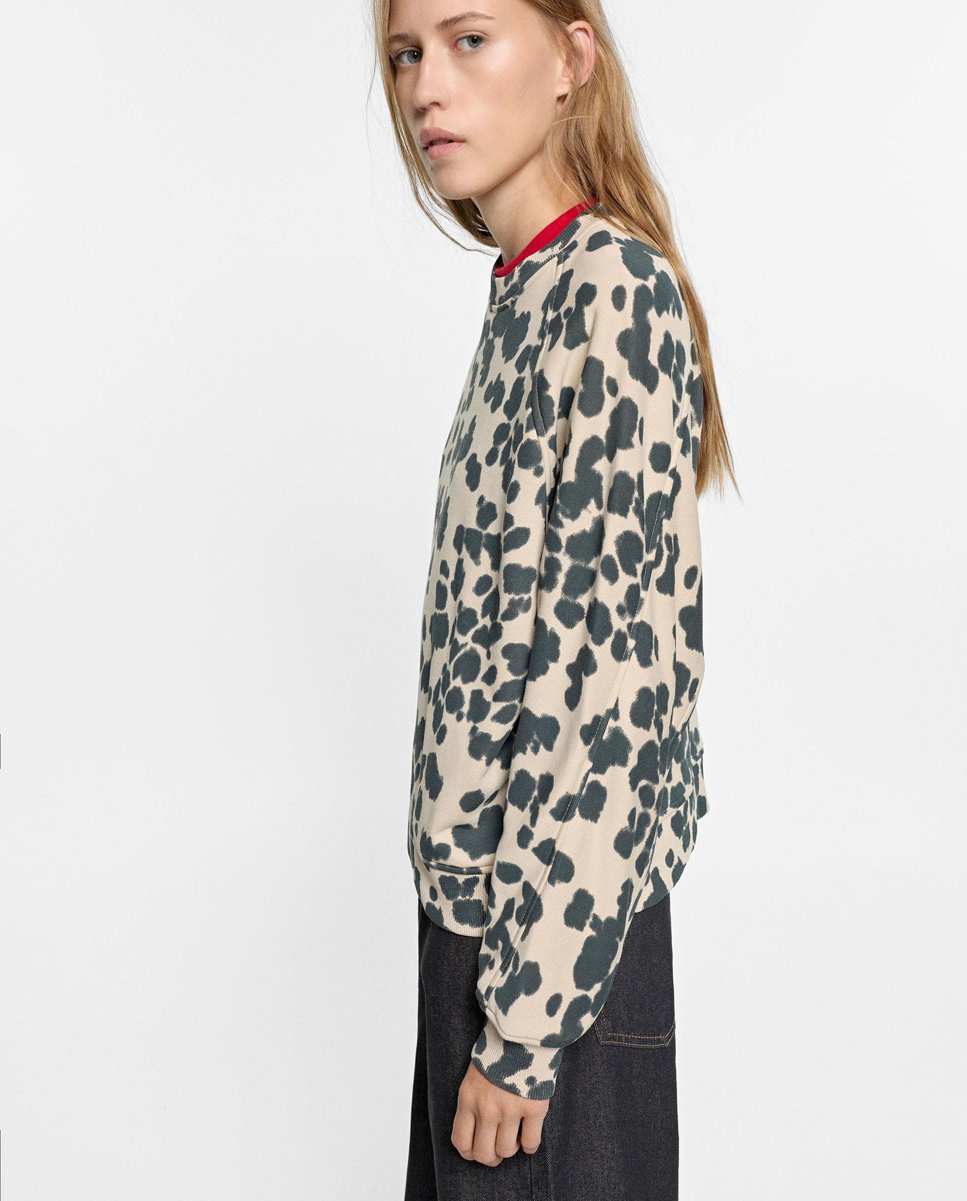 Sudadera de mujer con cuello redondo y estampado animal print - Parfois - Multicolor Multicolor-3