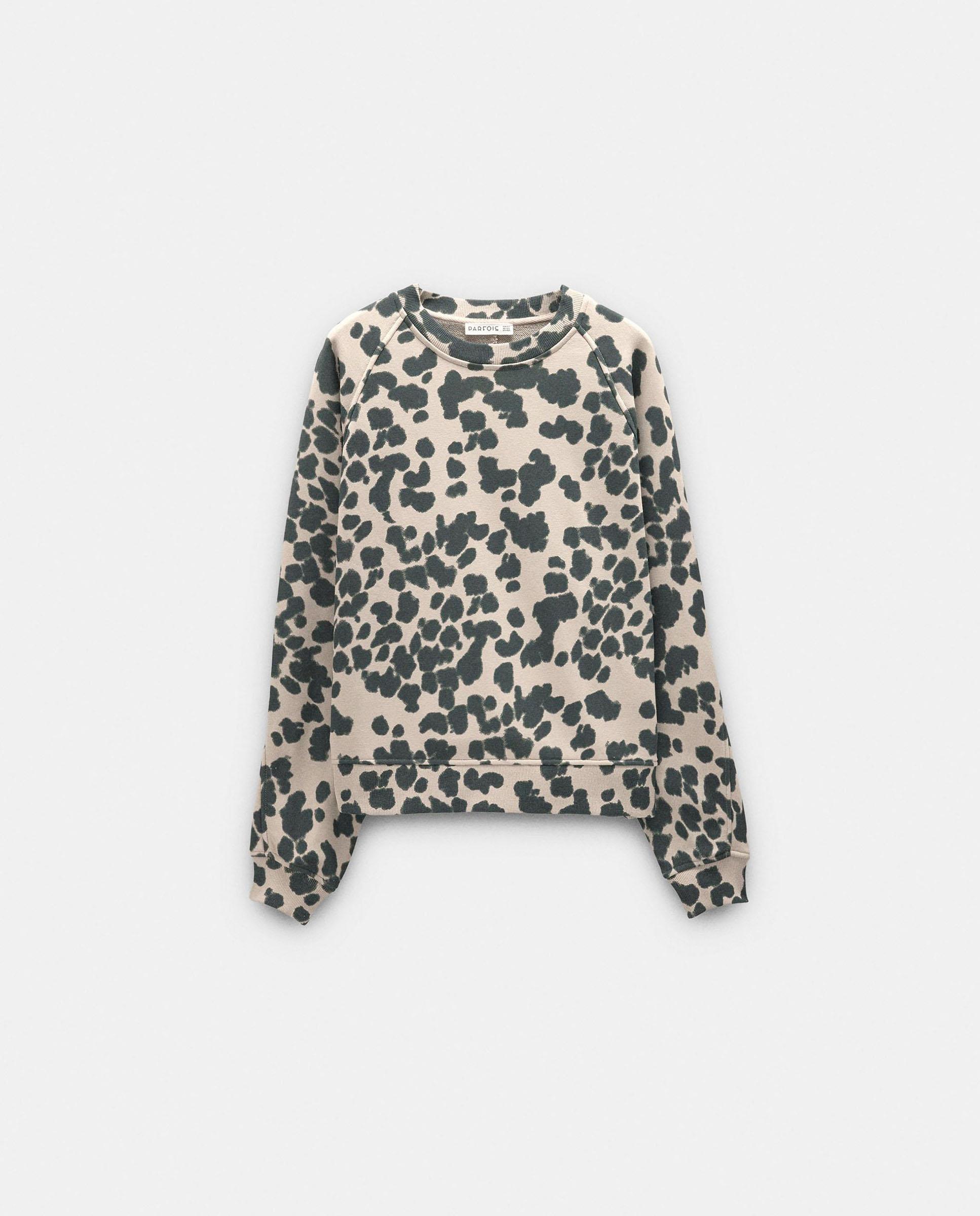 Sudadera de mujer con cuello redondo y estampado animal print - Parfois - Multicolor Multicolor-6