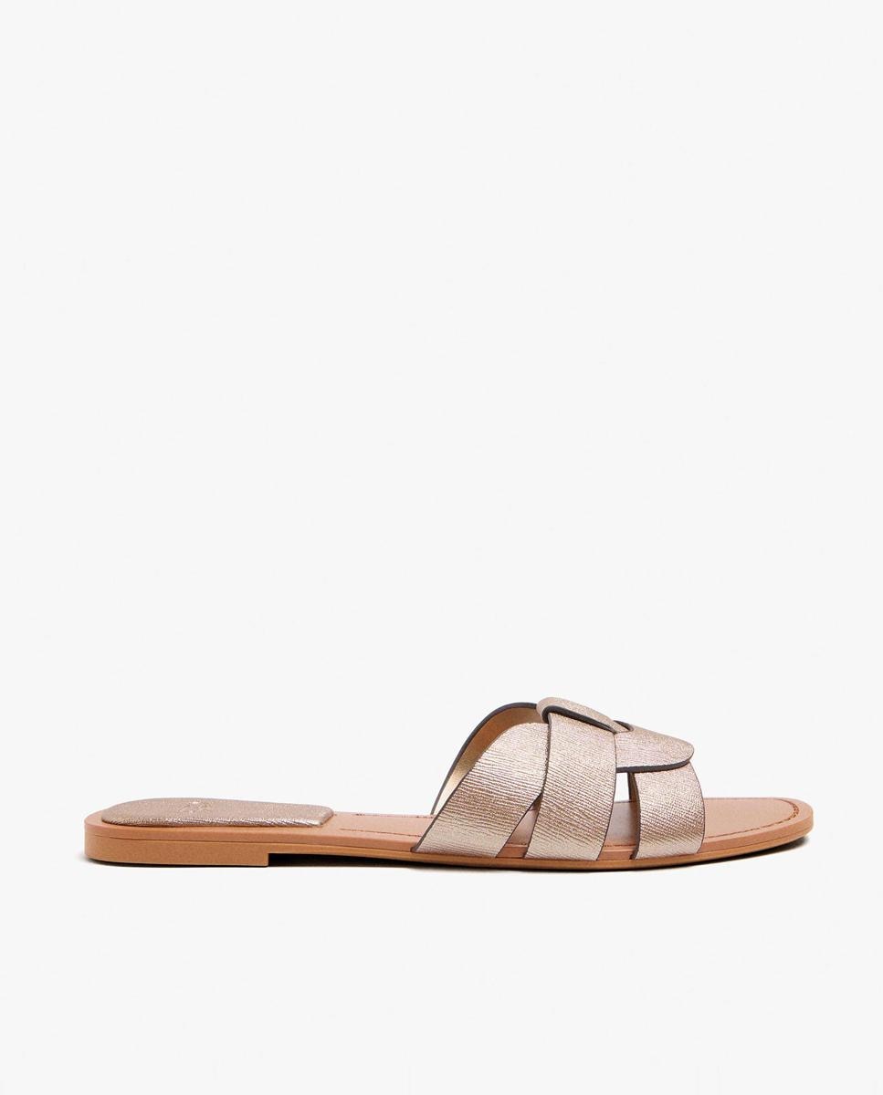 Sandalias de pala de mujer con tira en liso - Parfois - Oro Oro-1