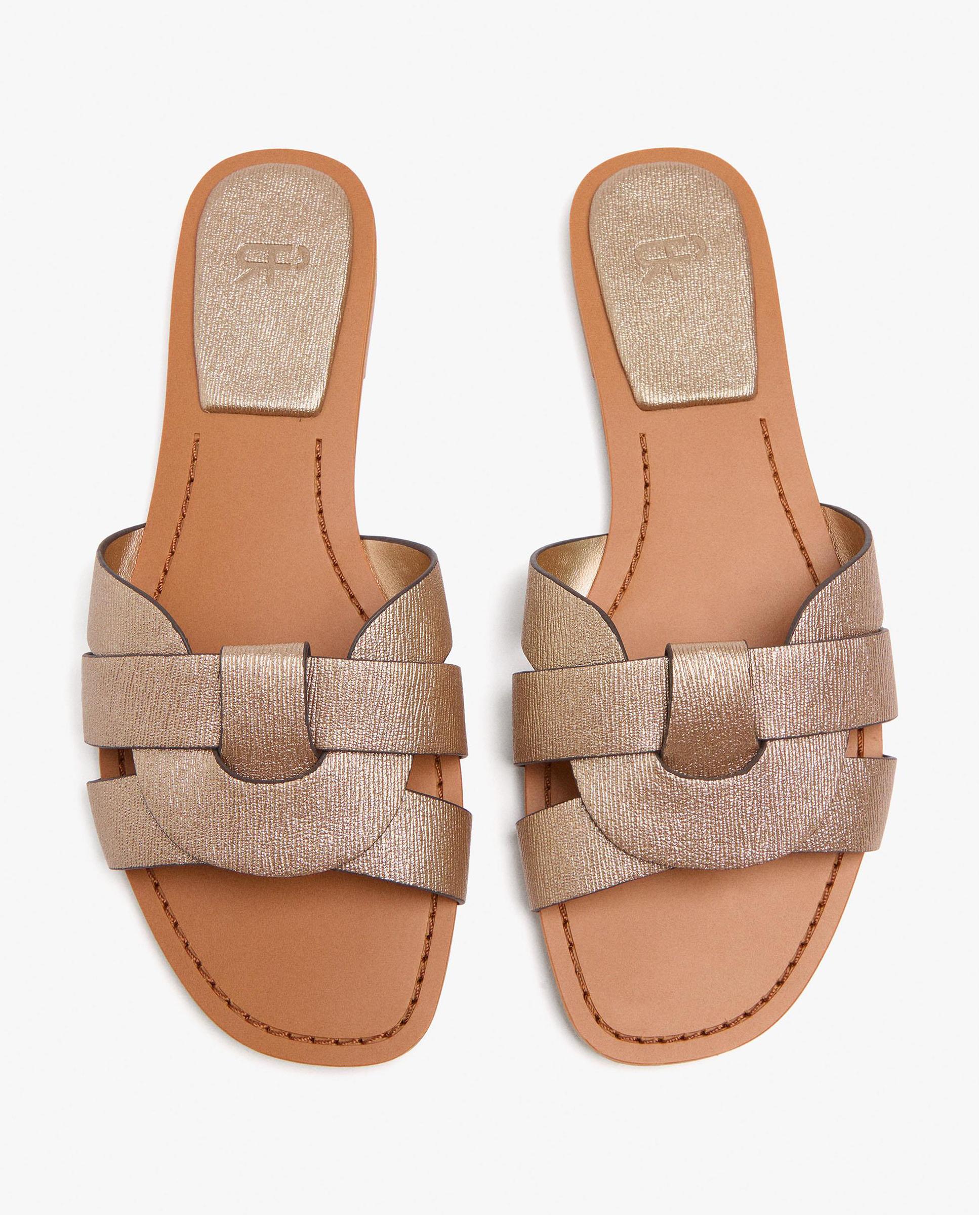 Sandalias de pala de mujer con tira en liso - Parfois - Oro Oro-3