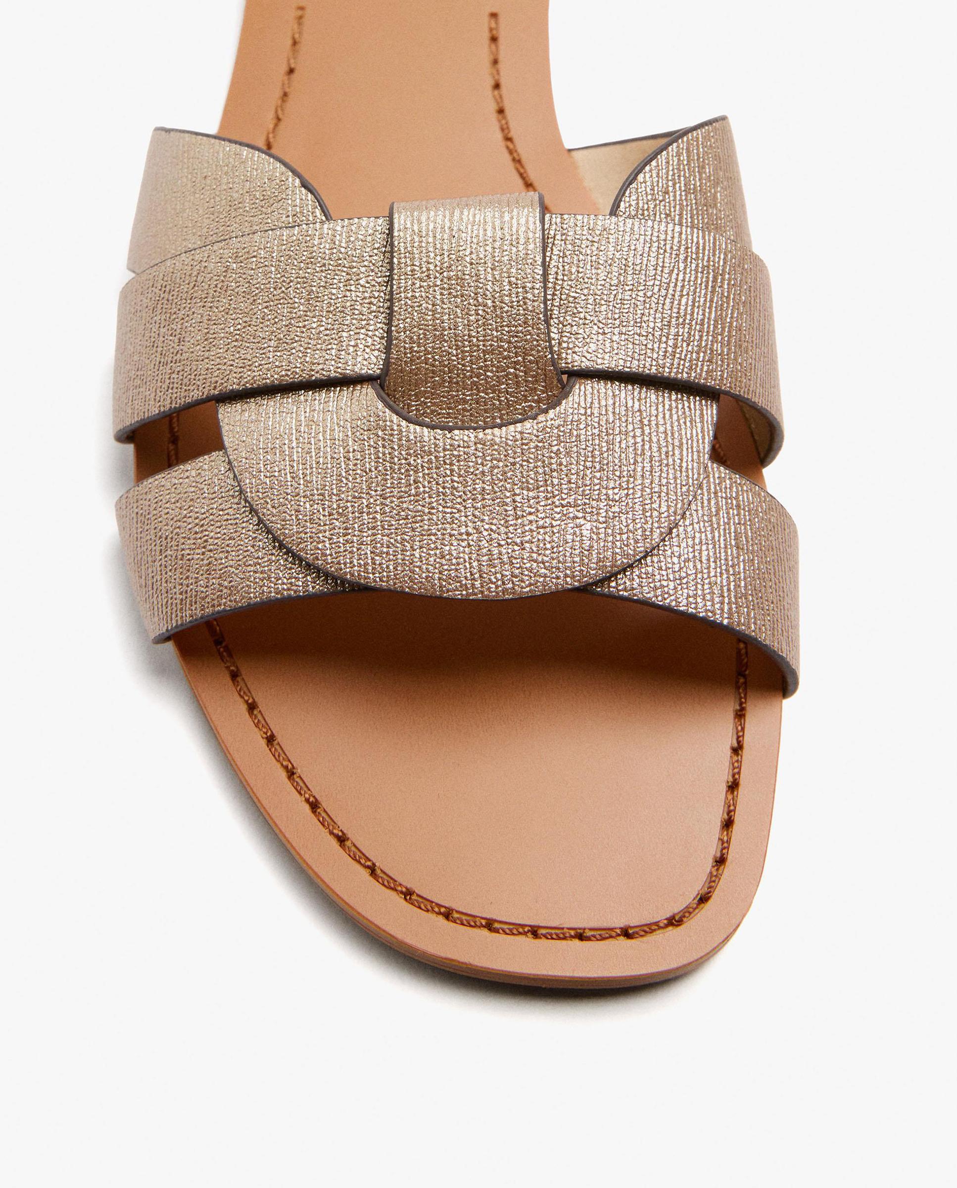 Sandalias de pala de mujer con tira en liso - Parfois - Oro Oro-5